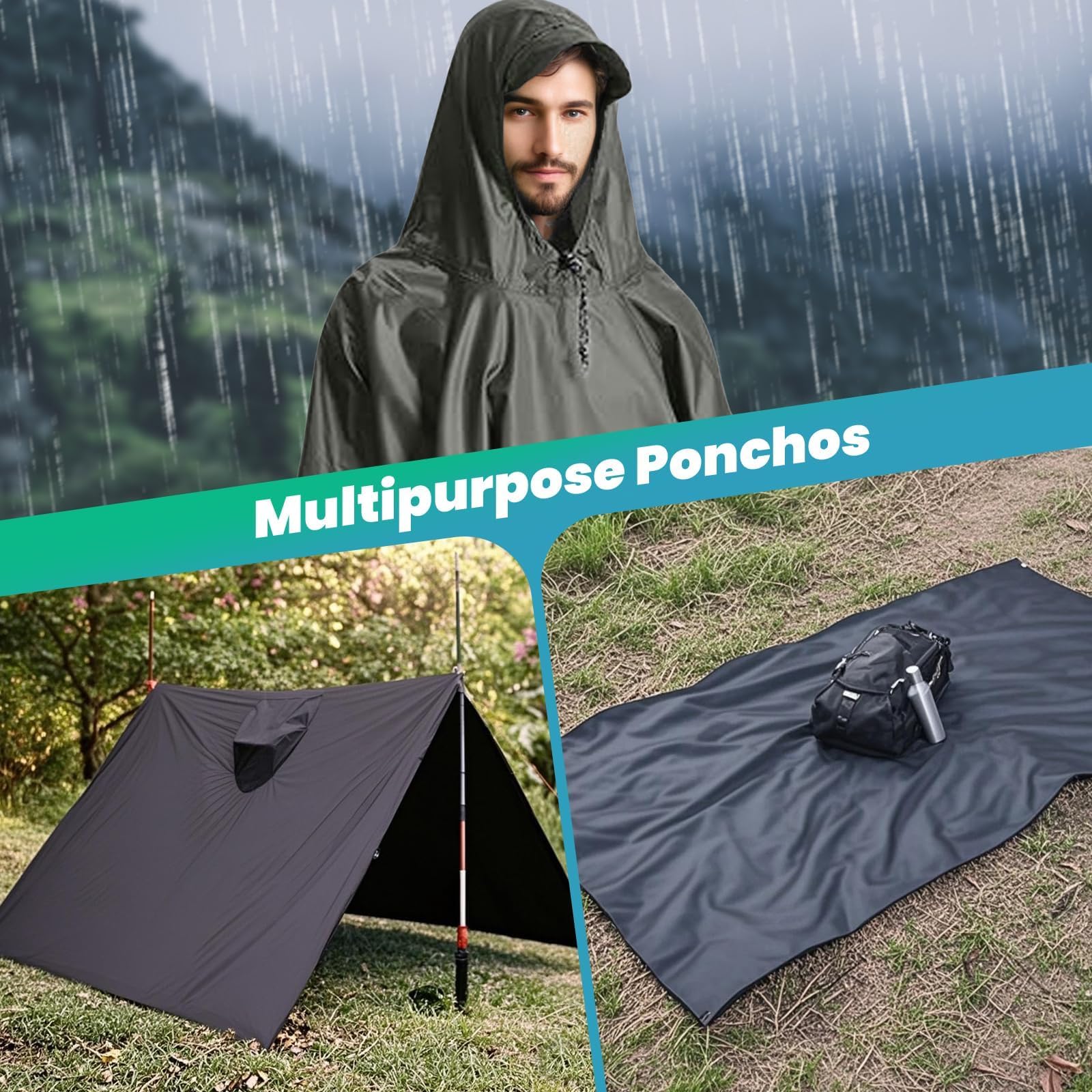 Poncho Pluie Impreméable pour camping randonnée pêche voyage