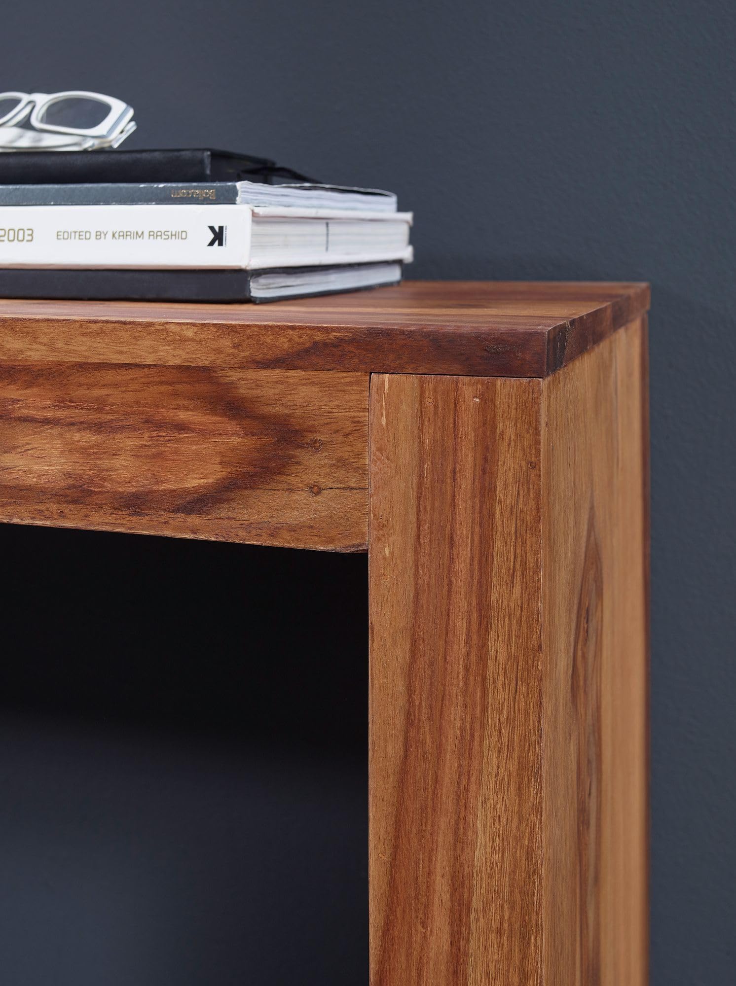 FineBuy Mesa de Consola Madera Maciza diseño Consola Escritorio 115 x 40 cm país de Estilo Mesa de Trabajo Madera Natural Moderno