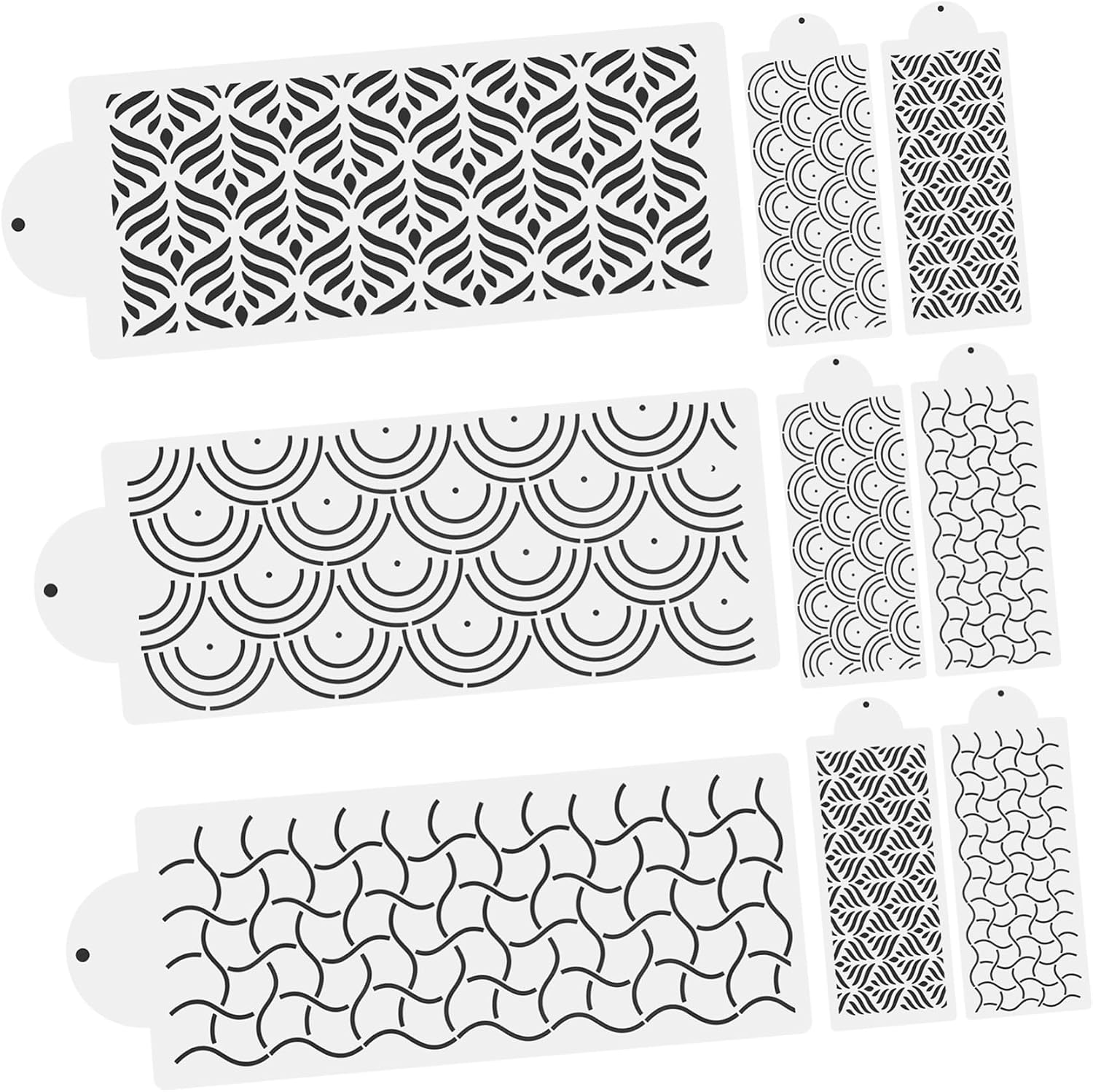 12pcs Cake Decorating Stencils Set Reusable Fondant Templates for Cakes Cookies Pastries for Birthdays Weddings Festivals
