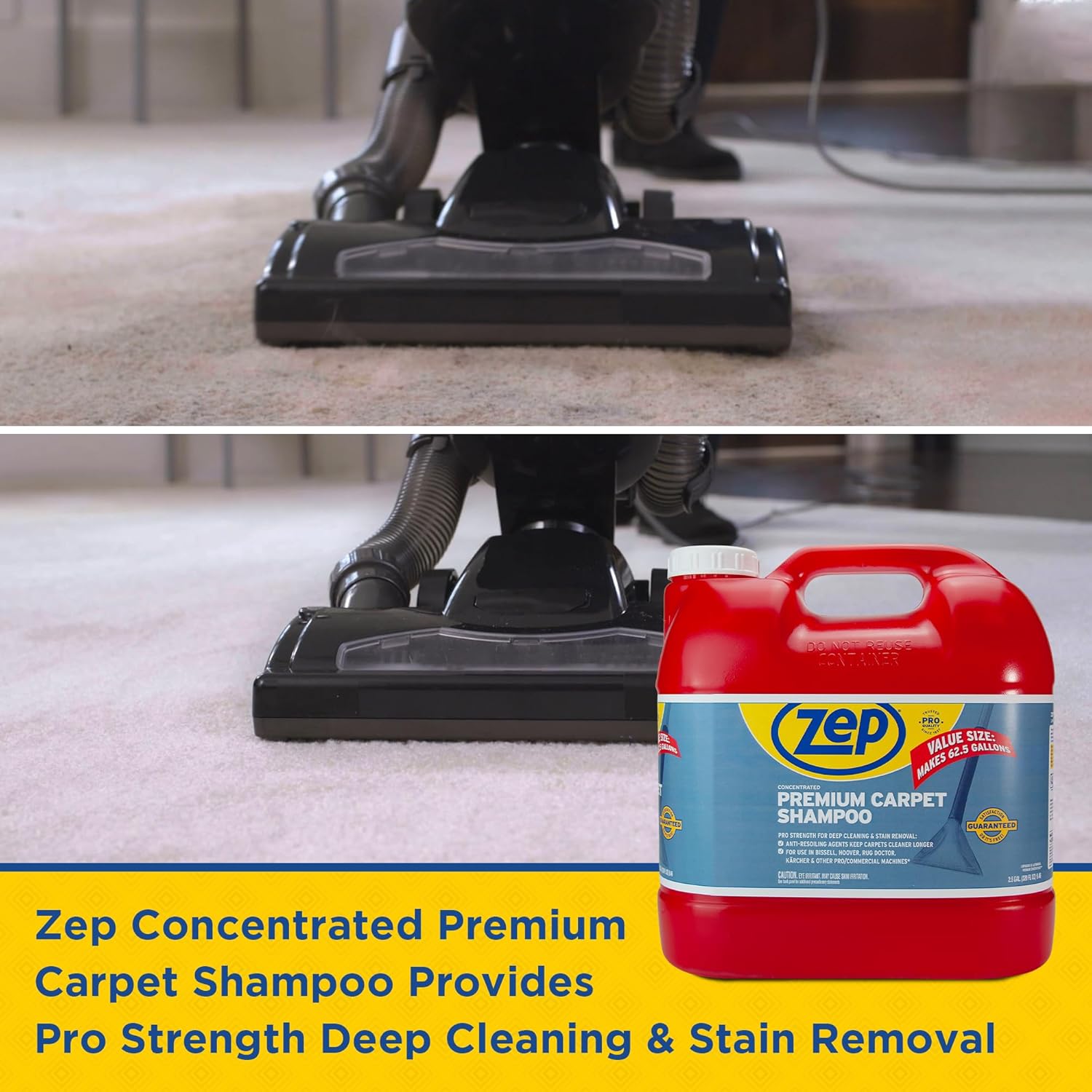 Zep Premium Carpet Shampoo - 2.5 Gal (Case of 2) - ZUPXC320 - Deep Cleaning and Stain Removal, For Carpet Machines