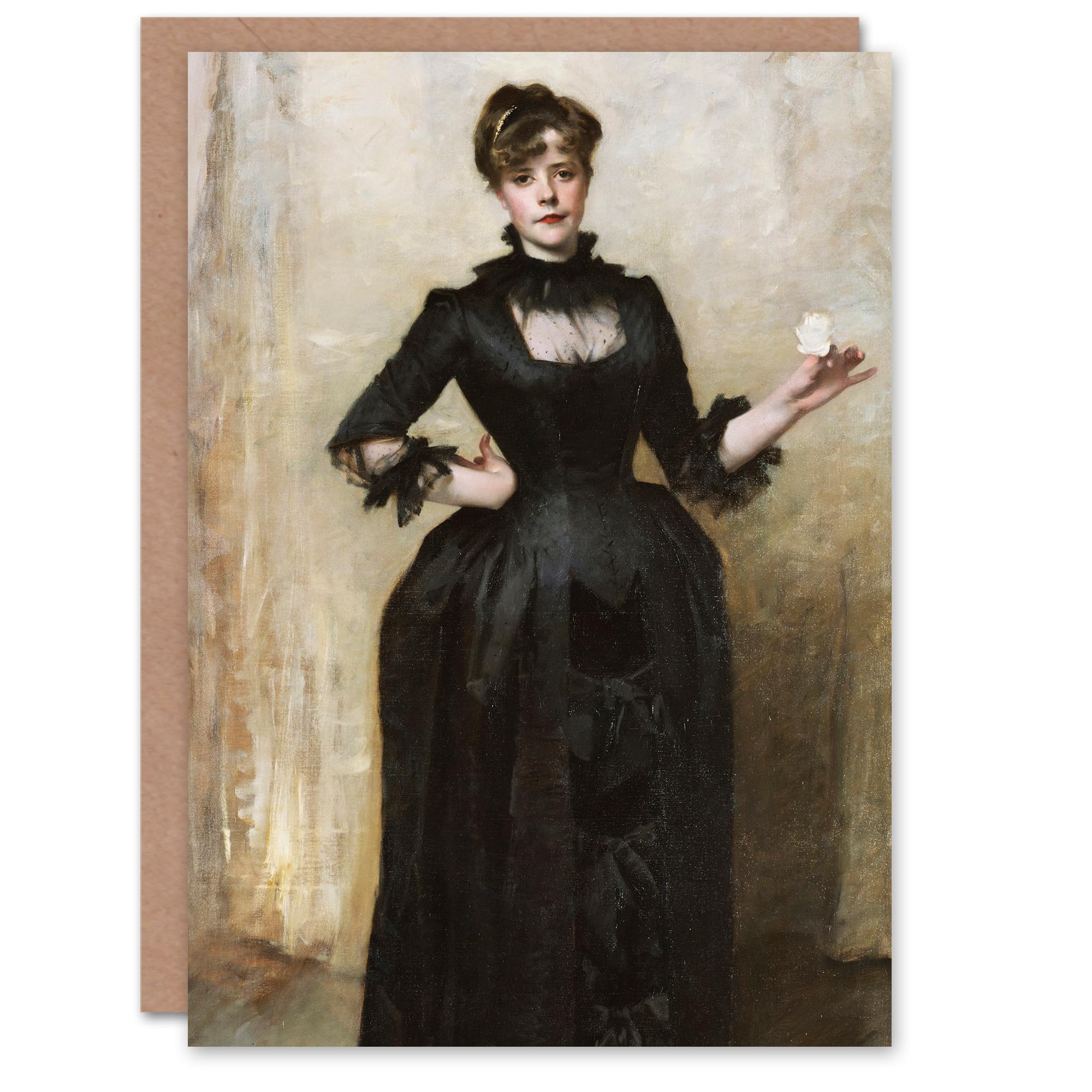 Artery8 John Singer Sargent Art Card Lady with the Rose Portrait