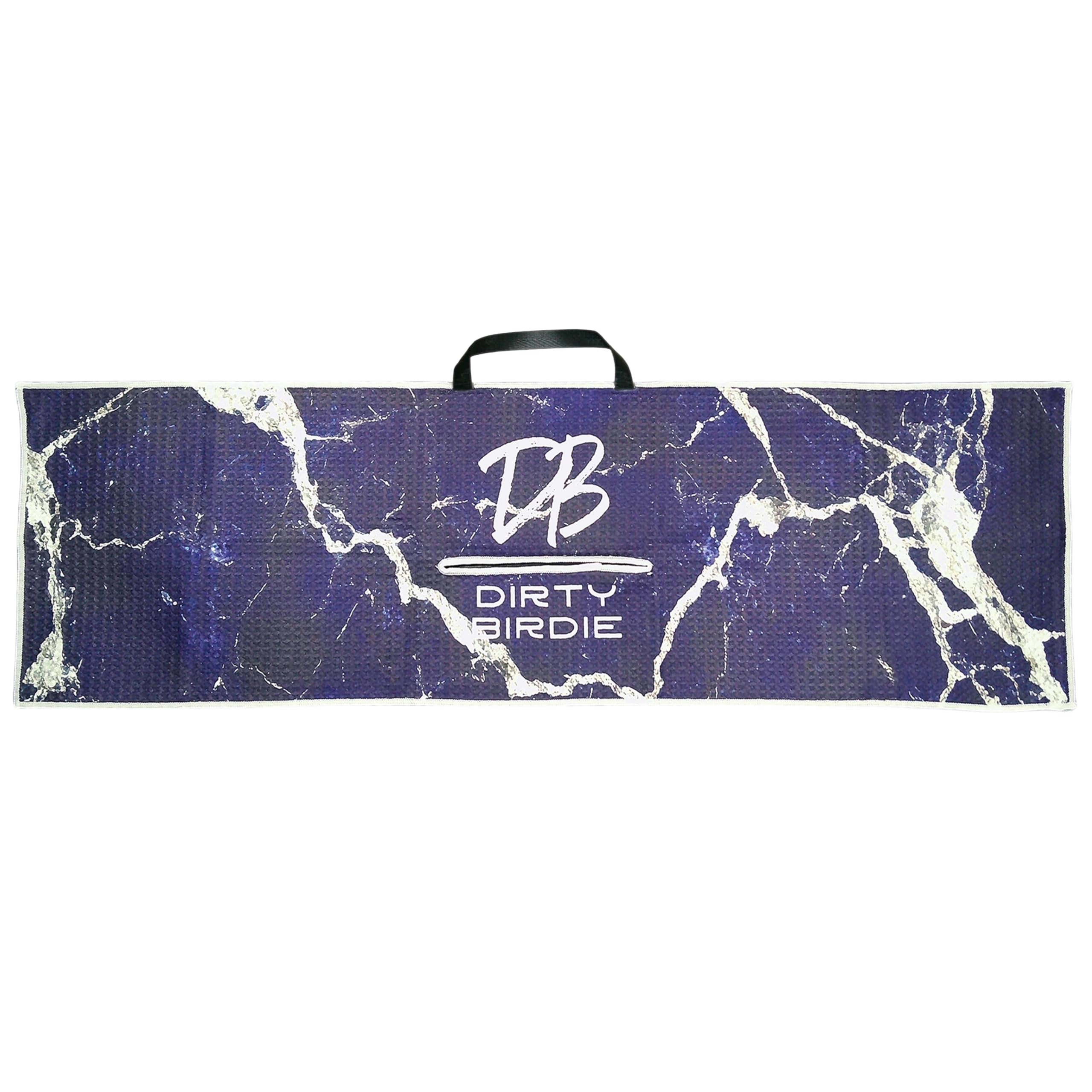 Dirty Birdie Golf | Premium Microfiber Golf Towel | Quick-Dry | Super Absorbent | Easy Attachment | Golf Essentials | Dual Sided | Dual Hanging | Perfect Golf Gift for Men & Women (Navy Strike)