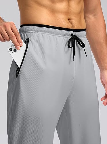 Miniatura 4 de G Gradual Pantalones deportivos de malla ligeros con bolsillos con cremallera, transpirables, de secado rápido, pantalones deportivos para