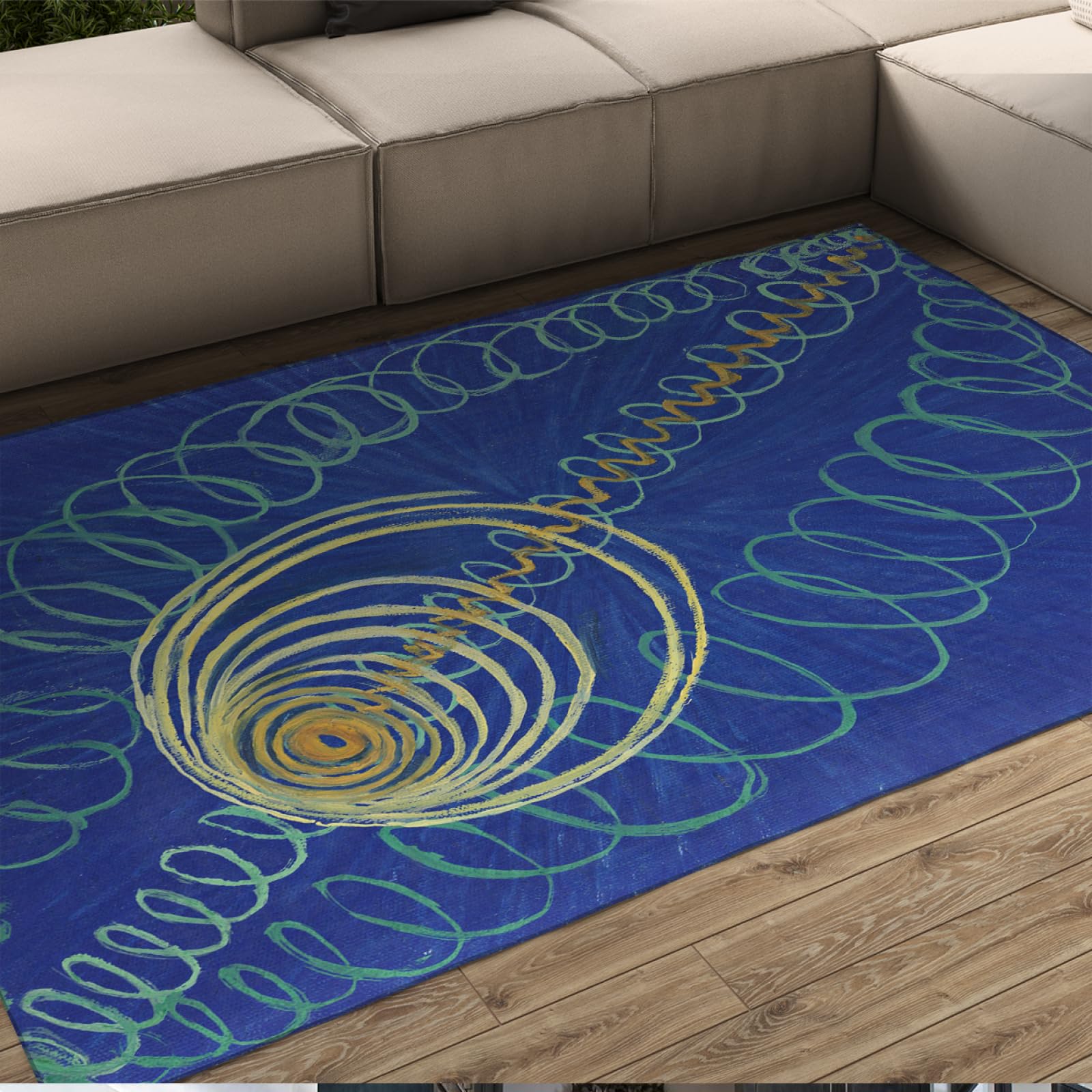 Tapis Hilma AF Klint style pour chambre d'enfant, déco artistique et sol sécurisé.