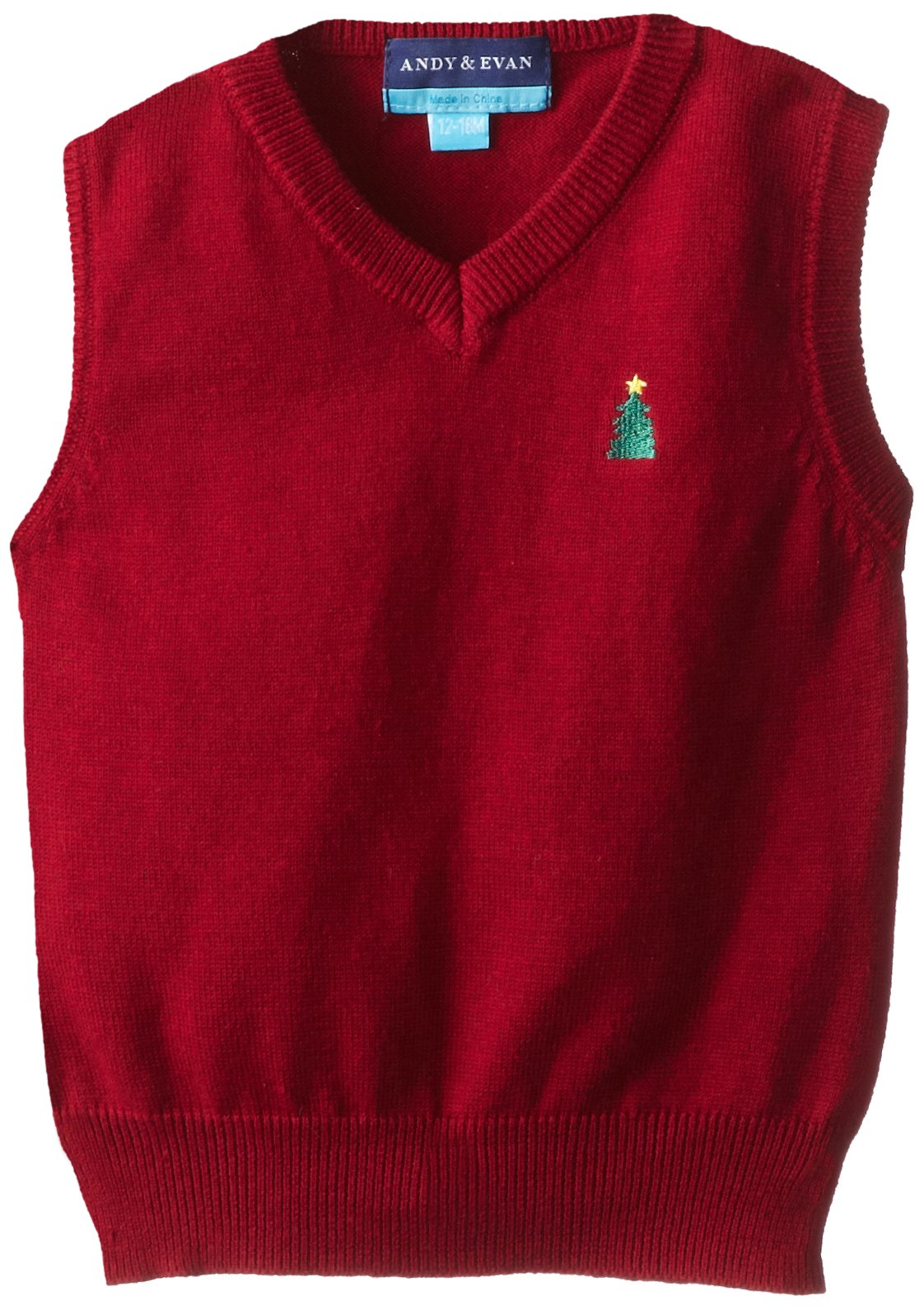Andy & Evan Baby-Boys Newborn Xmas Red Sweater Vest