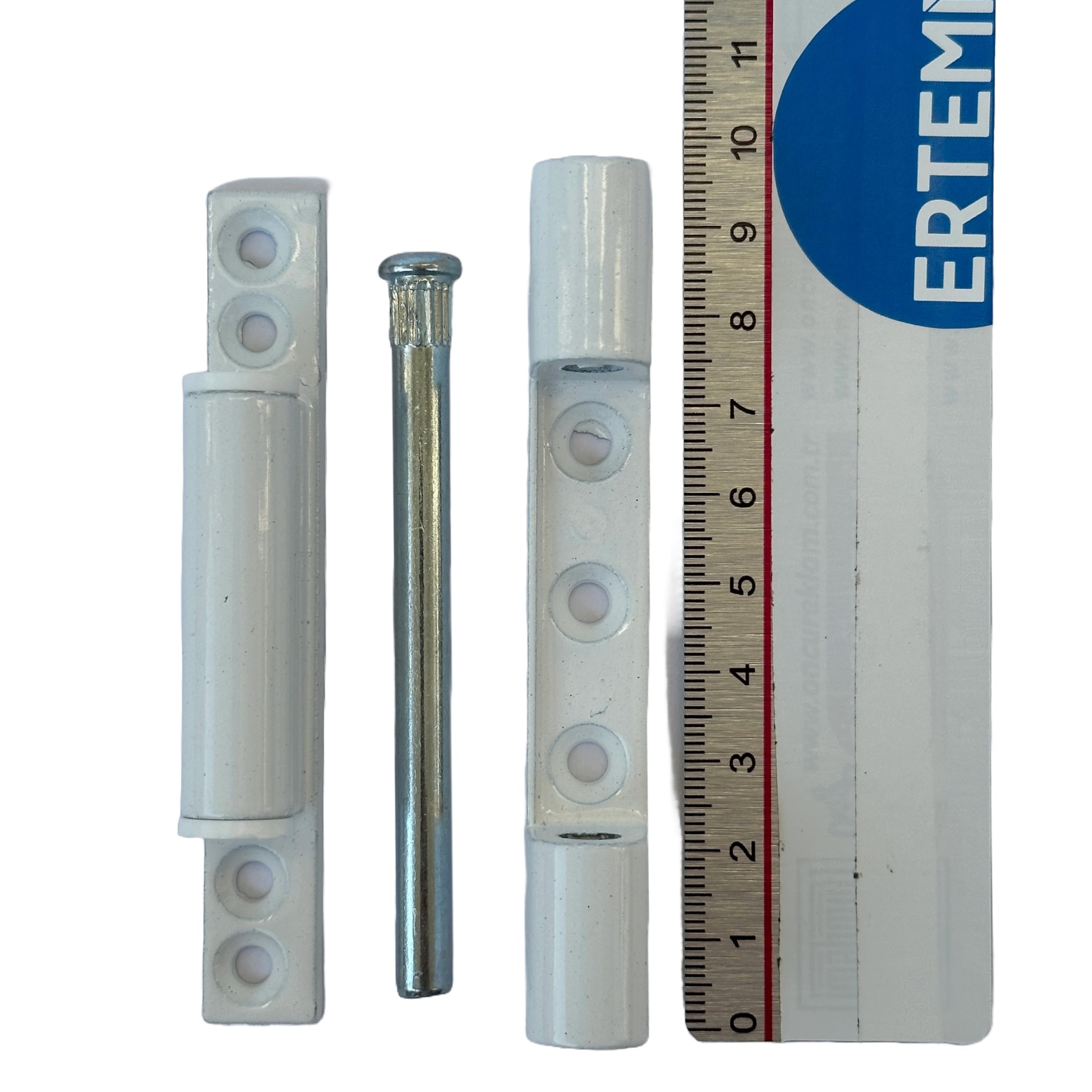 ERTEMI PVC Plastik Pencere ve Kapılar için Metal Menteşe, 95mm Uzun Tip, Beyaz