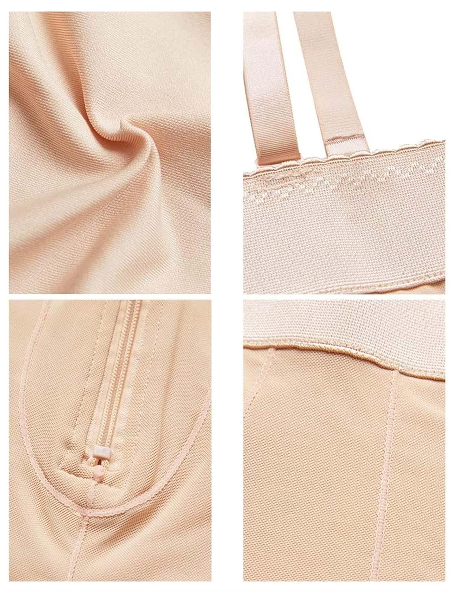 Body Moldeador de Talla Grande para Mujer, sin Costuras, con Busto Abierto, Control de Abdomen, Ajustable y Transpirable, Color Beige, 5X