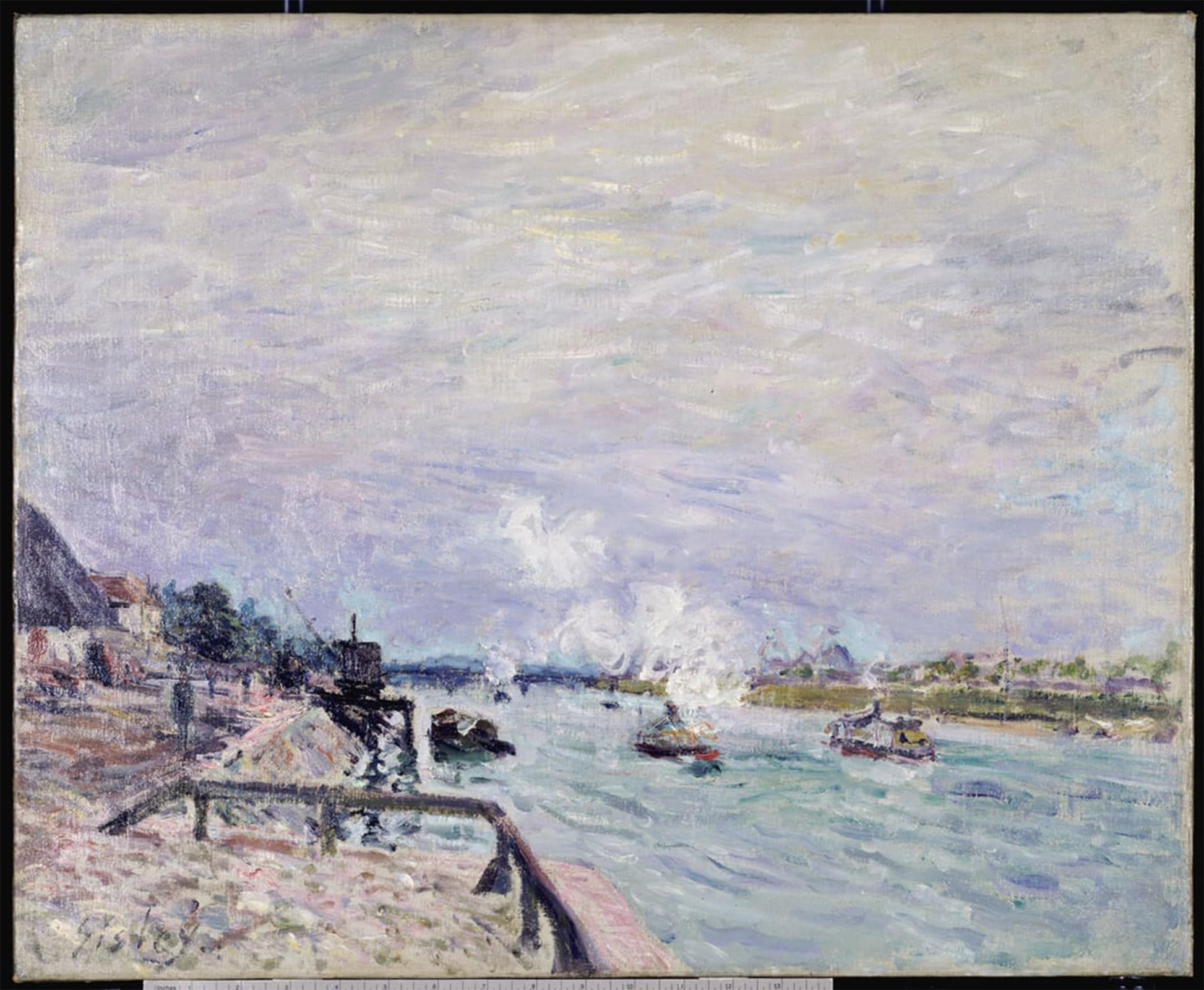 ARTXLXXBN Famous Print Painting Colorful Art Print the Seine At Grenelle Wet Weather by Alfred Sisle Canvas Art Decorations for Home Decor 60x90cm