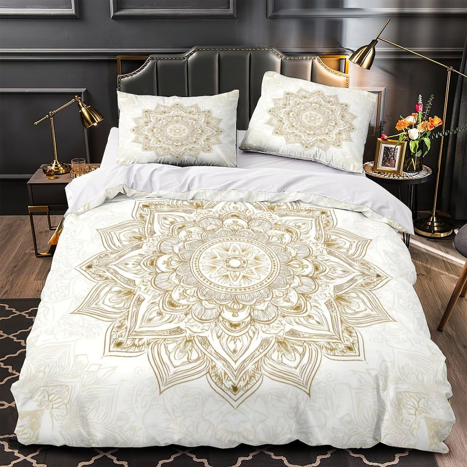 Housse de couette hypoallergénique Mandala pour éviter les allergies de nuit