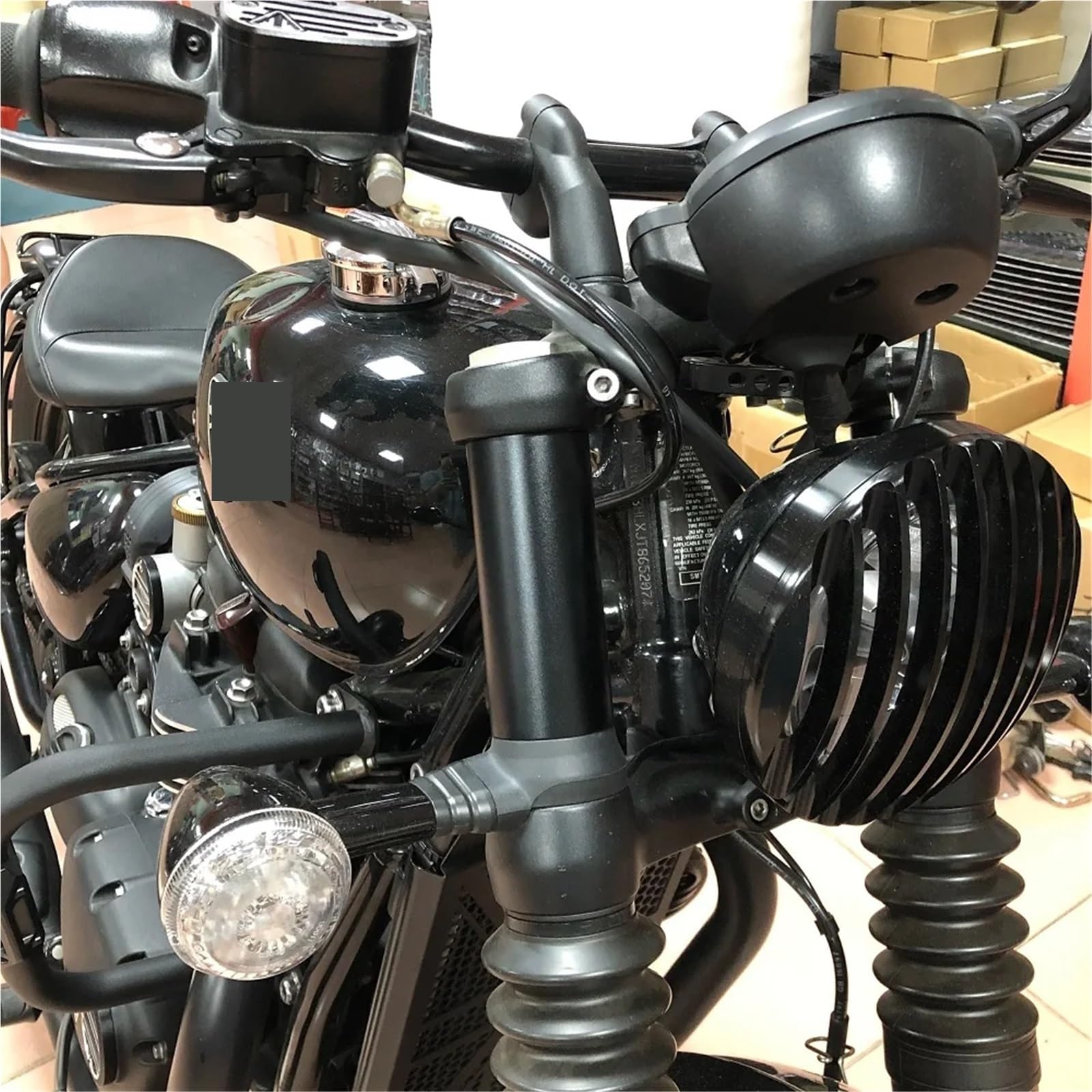 Copri Forcella Forcelle Moto Copertura ammortizzatori forcella anteriore superiore in lega di alluminio per moto, adatta per Triumph Bonneville Bobber 2017-2023(Smooth)