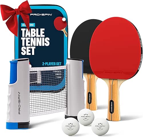 PRO-SPIN Portable Ping Pong Set with Retractable Ping Pong Net