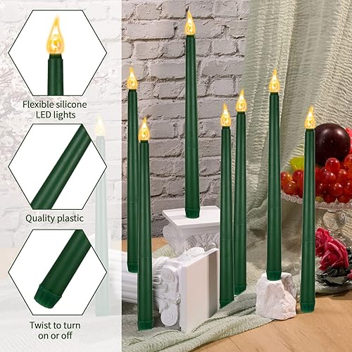 Miniatura 3 de CHENGU 12 velas LED cónicas sin llama, sin llama, velas de cena sin goteo para el día de Acción de Gracias, bodas, iglesia, Hanukkah, Navidad,