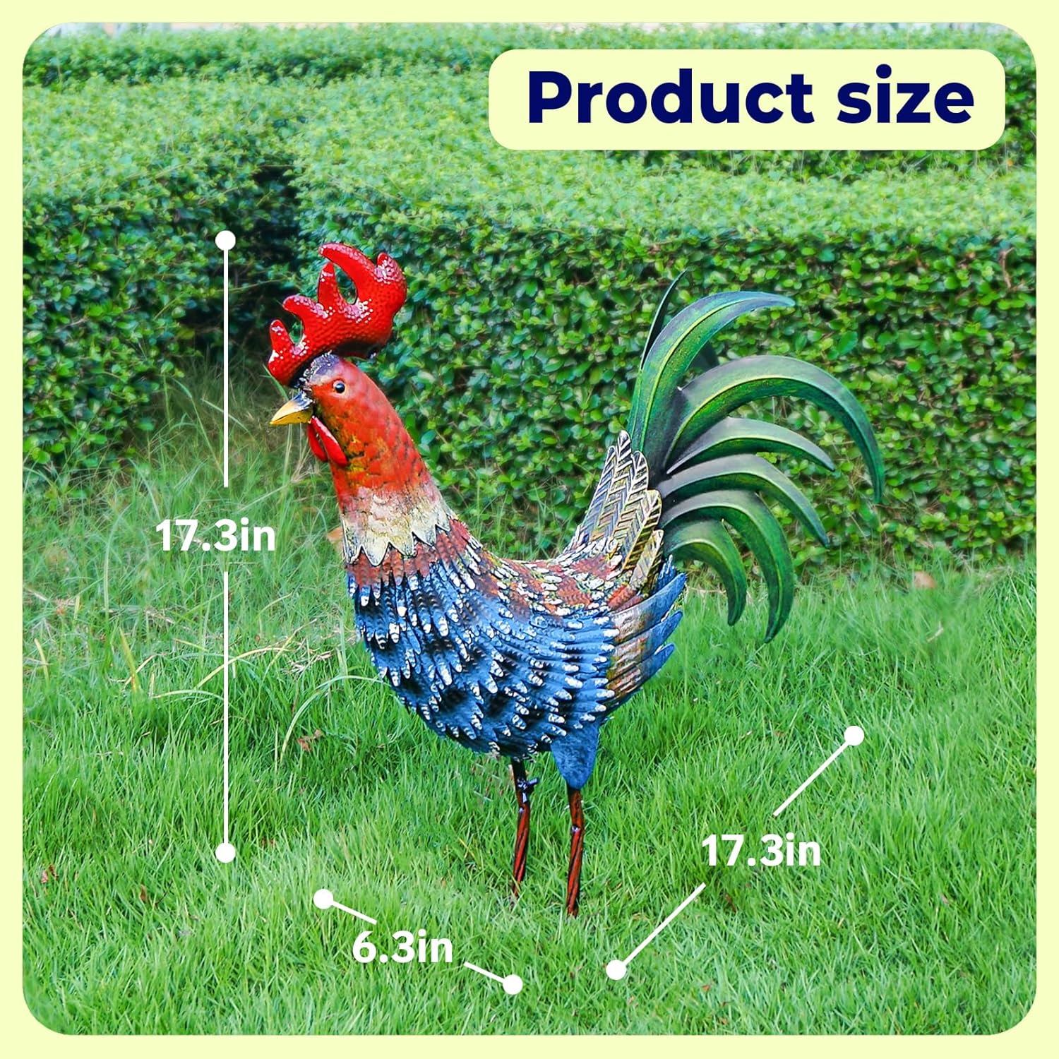 Chicken Decor Garden Sculptures & Statues Rooster Decor Extra Large Outdoor Sculptures Metal Yard Decor Ornaments Outdoor Sculpture