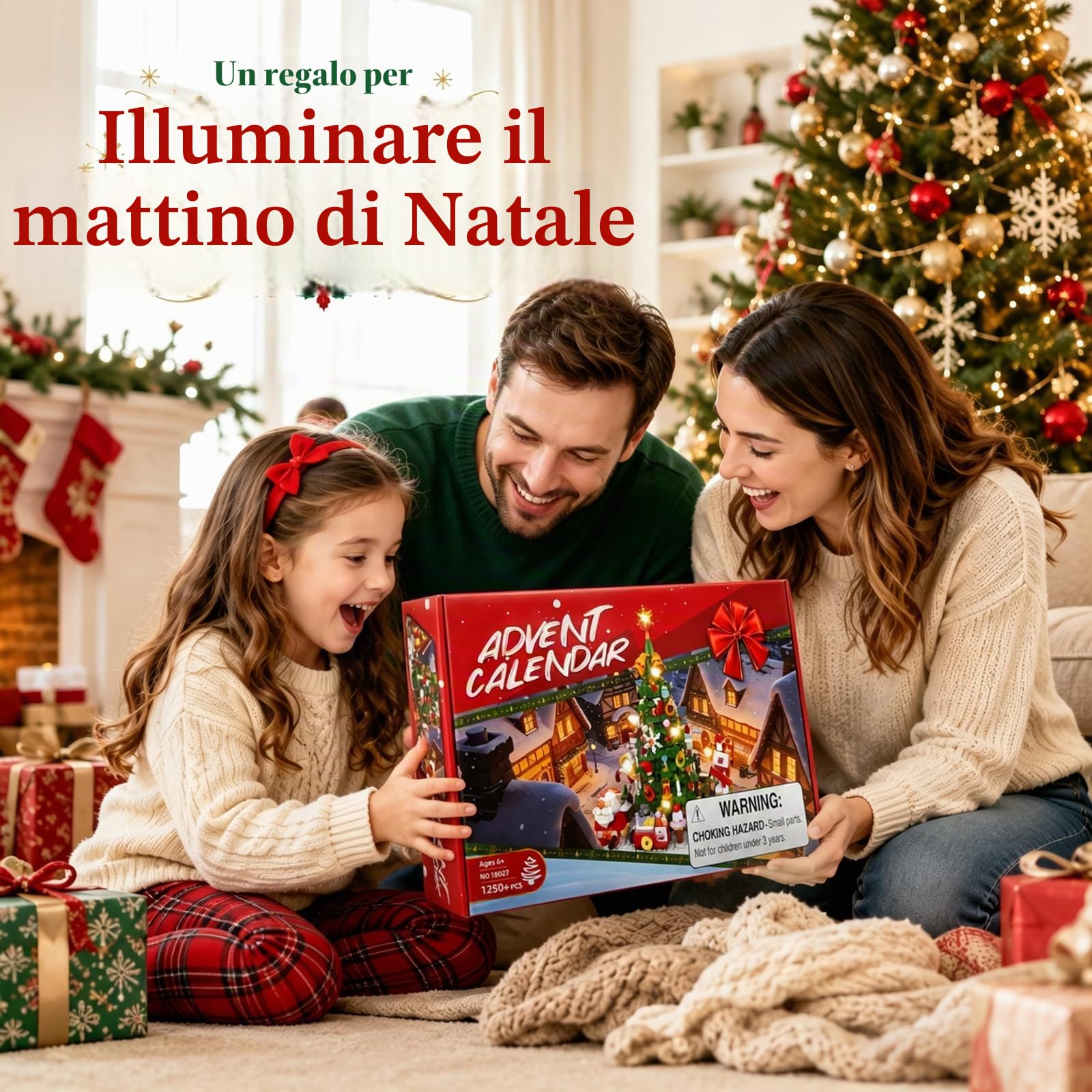 Calendario dell'Avvento 2024 Set di giocattoli per la costruzione dell'albero di Natale con luce LED, Building Blocks Educational Toy, Giocattoli di Natale per bambini ragazzi ragazze 6+
