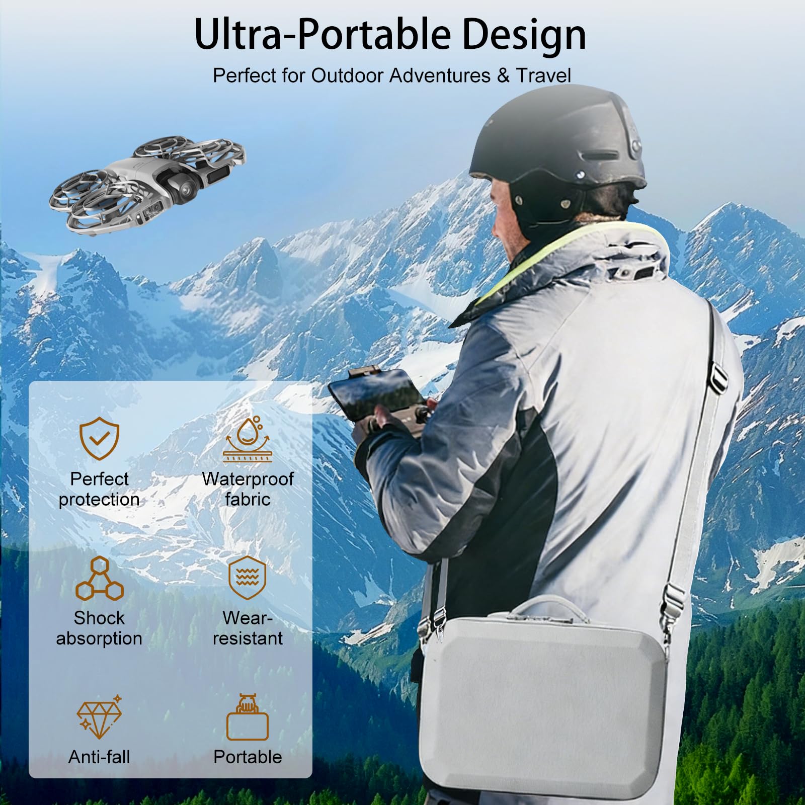 Étui Case pour DJI Neo 2 Sac, Sacoche pour DJI Neo 2 Fly More Combo Accessoires Housse, pour Manette RC-N3/Batterie Neo2 Transport Boîte de Voyage Valise Compacte, pour Rangement Drone