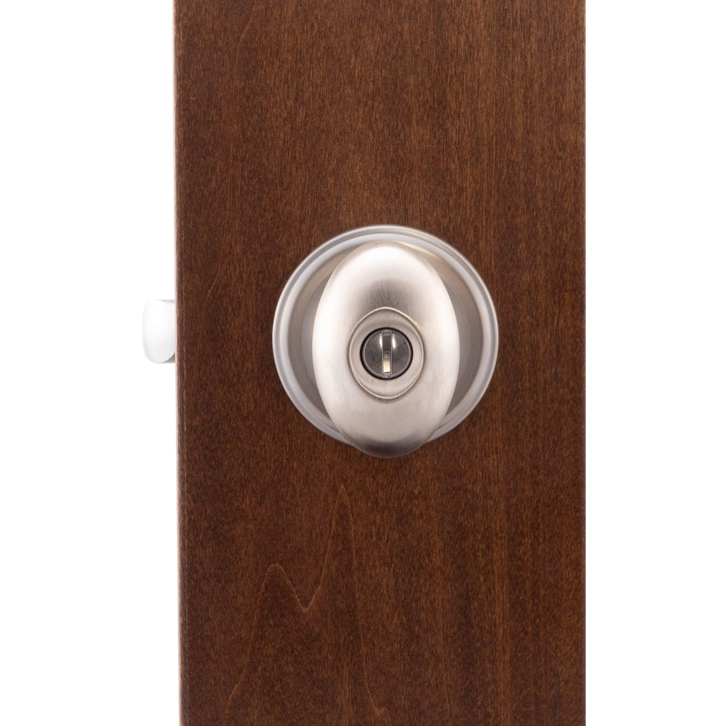 Satin Stainless Steel Egg Door Knob - Privacy Function -3
