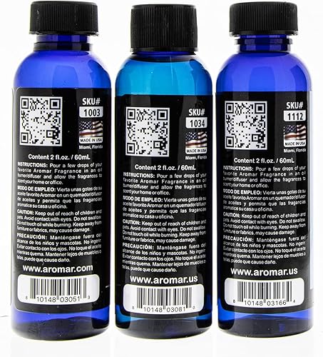 Miniatura 6 de AROMAR Aceite de fragancia premium, botella de 2 onzas, paquete de 3 unidades de aroma aromático de larga duración, aromaterapia fresca y