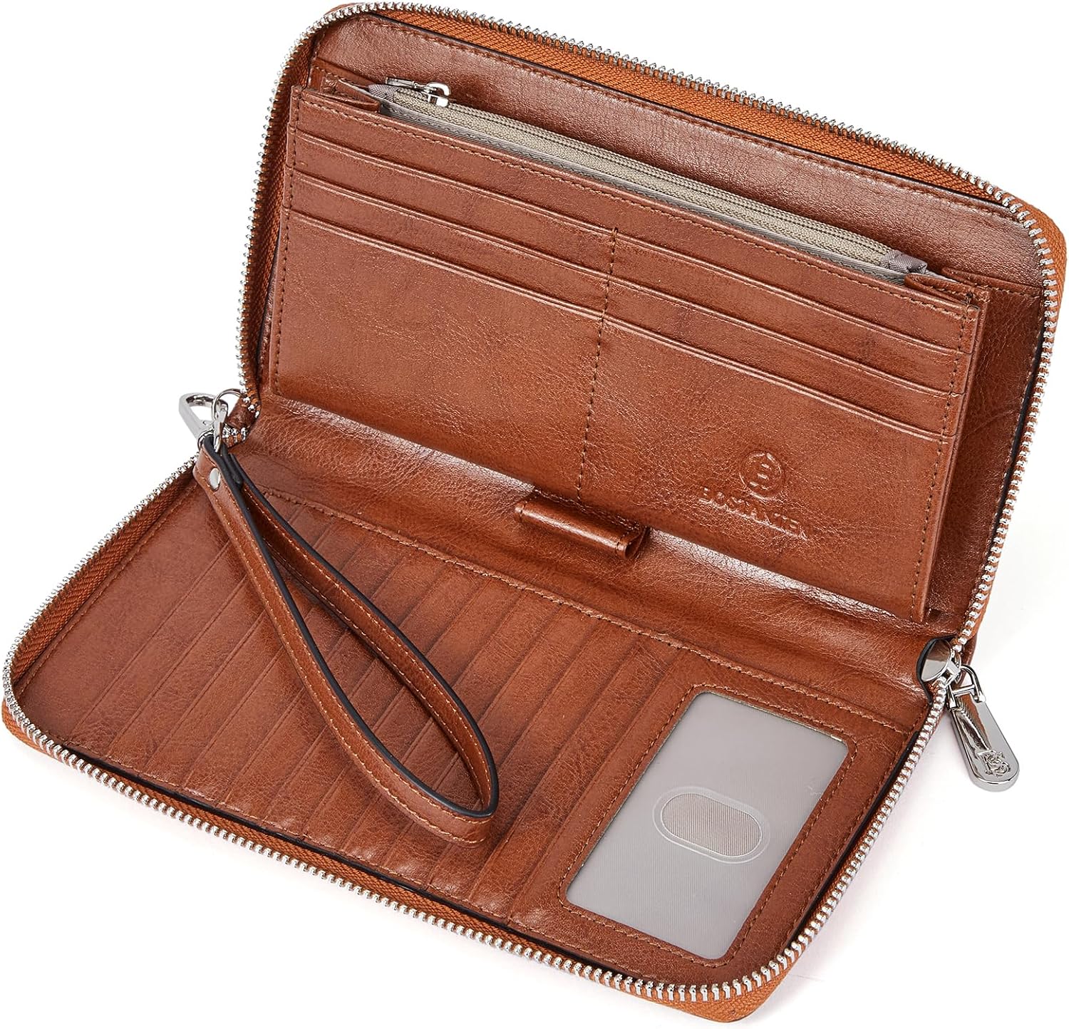 BOSTANTEN Leather Wallet for Women RFID Blocking Zip Around Credit Cards Holder Phone Clutch