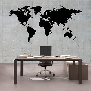 DEKADRON Metal Wall Art Metal World Map Asia, Europe, America and Australia Continents, Metal Wall Decor, Metal Sign, 4 Pieces (39" Wx21 H/100x52 cm)