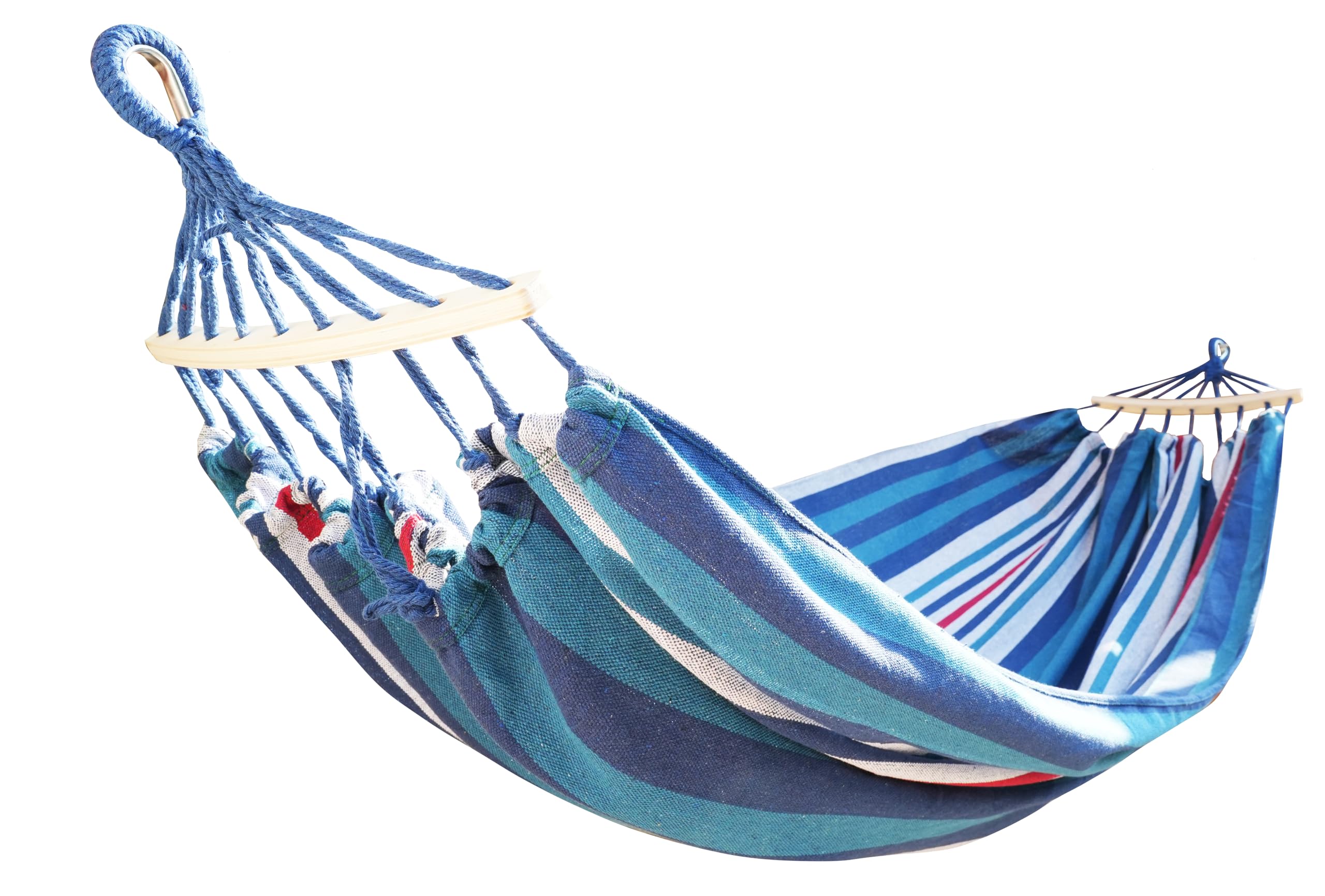 ADLER EUROPE Amaca 2 posti, amaca per esterni in cotone 200x150 cm, portata massima 200 kg, tessuto per amaca resistente e antiabrasione con una densità di 300 g/m², corde robuste.