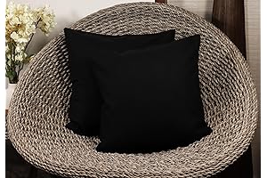 Cozy and Elegant: 20"x20" Black Pillow Covers Set of 2 - Perfect for Home Decor