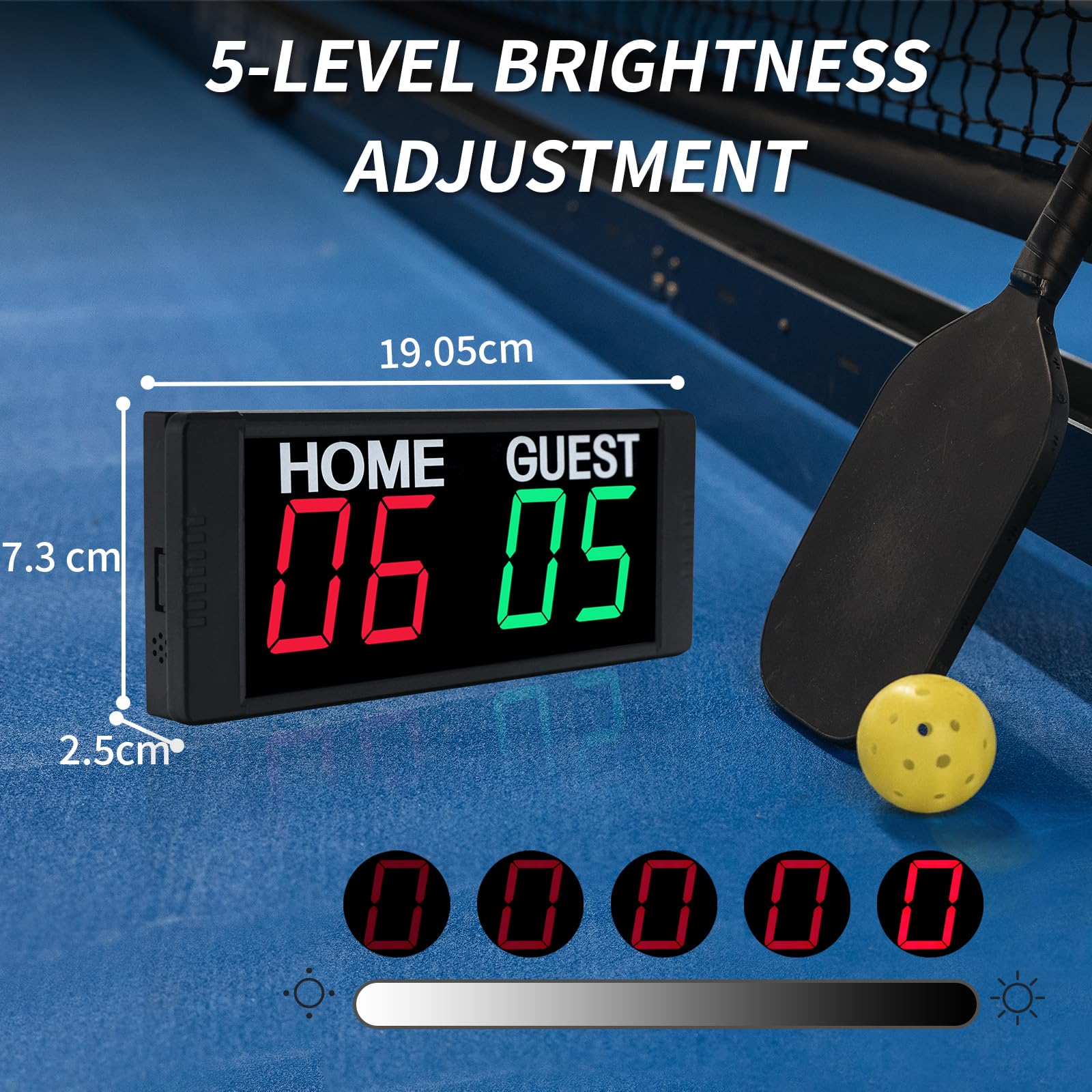Tableau D'affichage électronique LED Gardien de Score Numérique avec Télécommande pour Basketball, Volley-Ball, Sports d'intérieur et d'extérieur. luminosité Réglable
