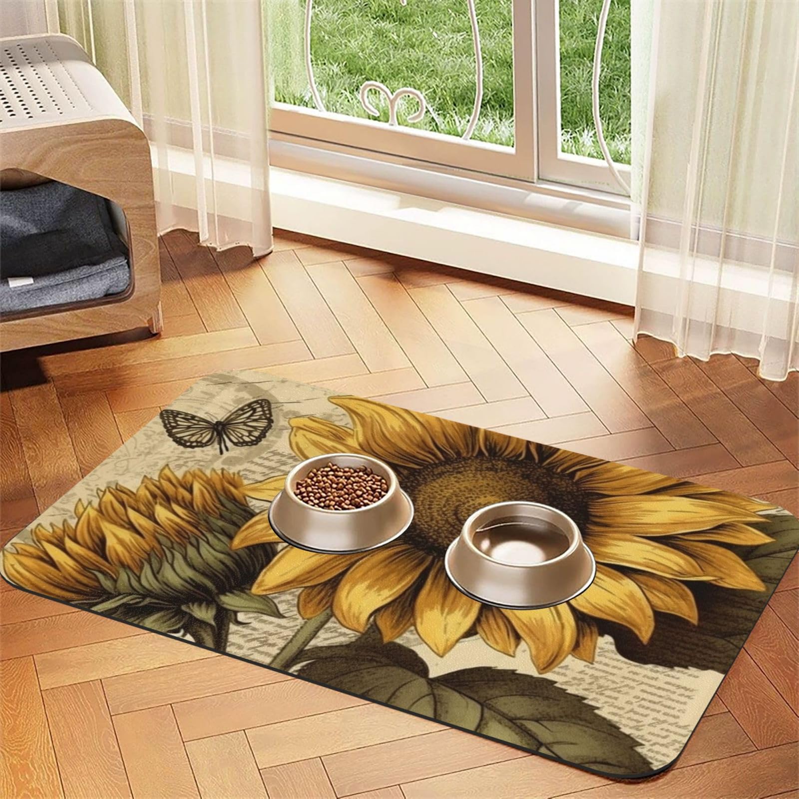 Tapis de nourriture pour chien antidérapant contre les éclaboussures