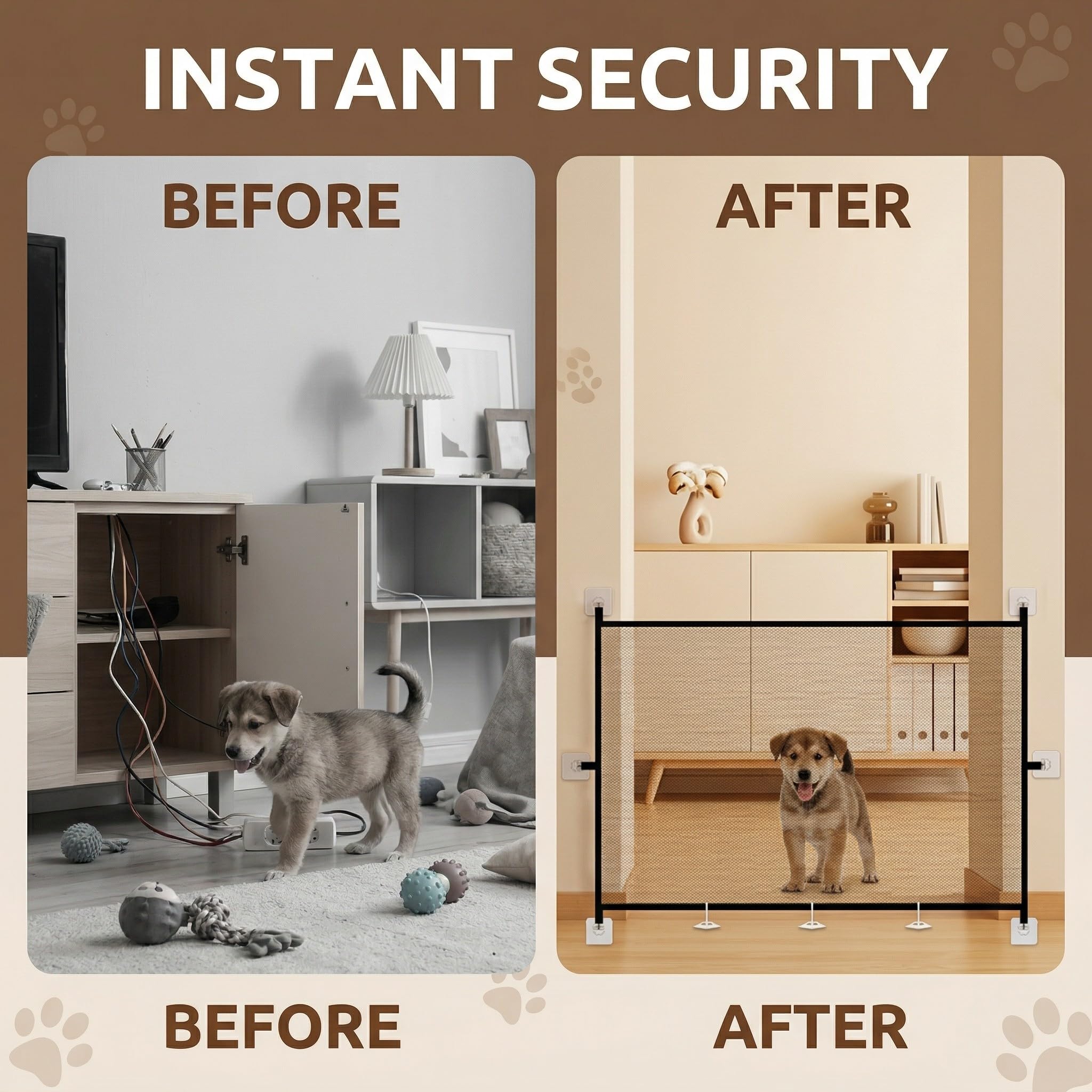 1 Pcs Cancelletto Cani, Barriera per Cani, Cancello Scale per Bambini e Animali Domestici, Cancelletto per Gatti per Porte, Scale e Corridoi, Uso Interni ed Esterni (180 * 72 cm)