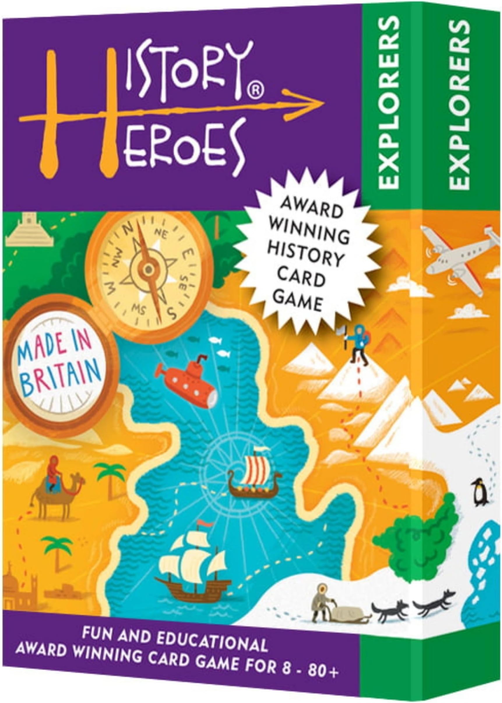 History Heroes: EXPLORERS - History Quiz Card Game for Kids, Adults, Travel, Game Night - Family Friendly, Fun and Educational Party Game About The Greatest Exploration & Explorers