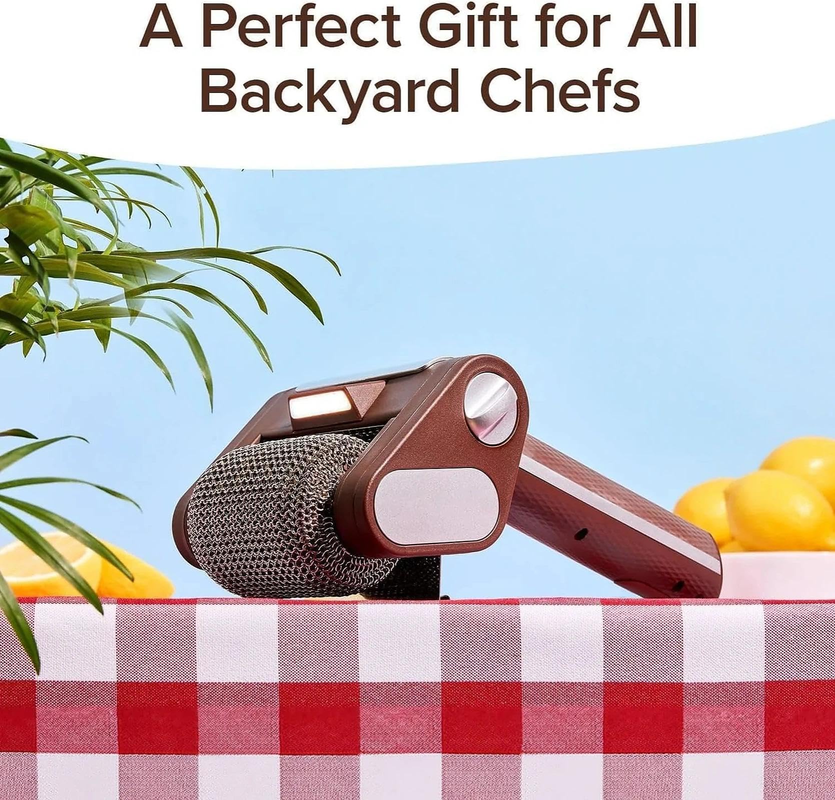 Limpiador de parrilla eléctrico portátil, rodillo de acero inoxidable, limpieza inalámbrica sin esfuerzo para uso en cocina al aire libre
