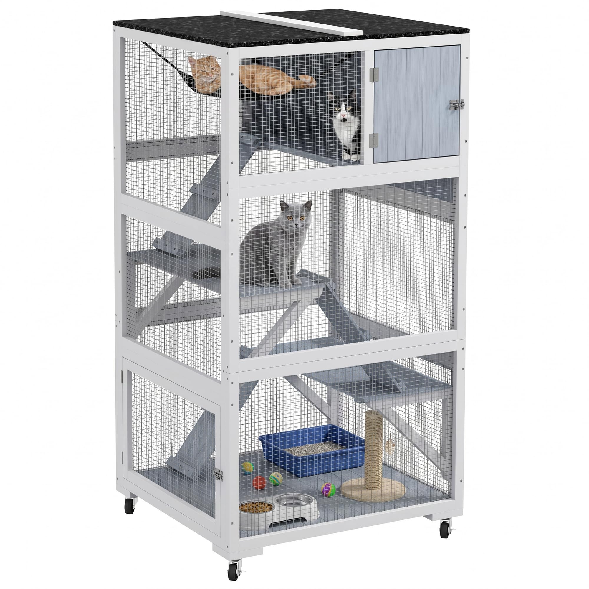 PawHut Wheeled Catio with Hammock