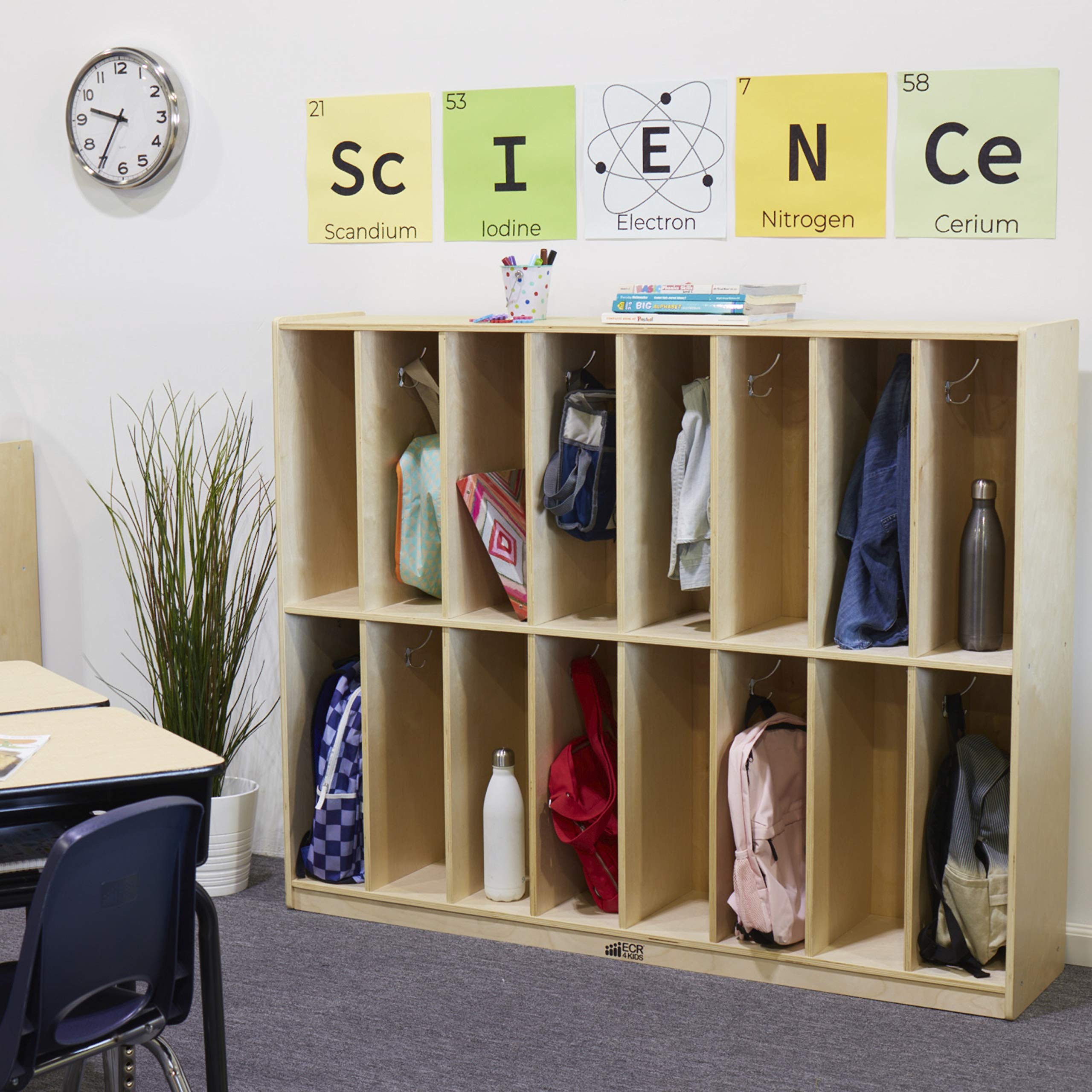 Buy ECR4Kids Birch 16Section SlimFit School Storage Coat Locker with