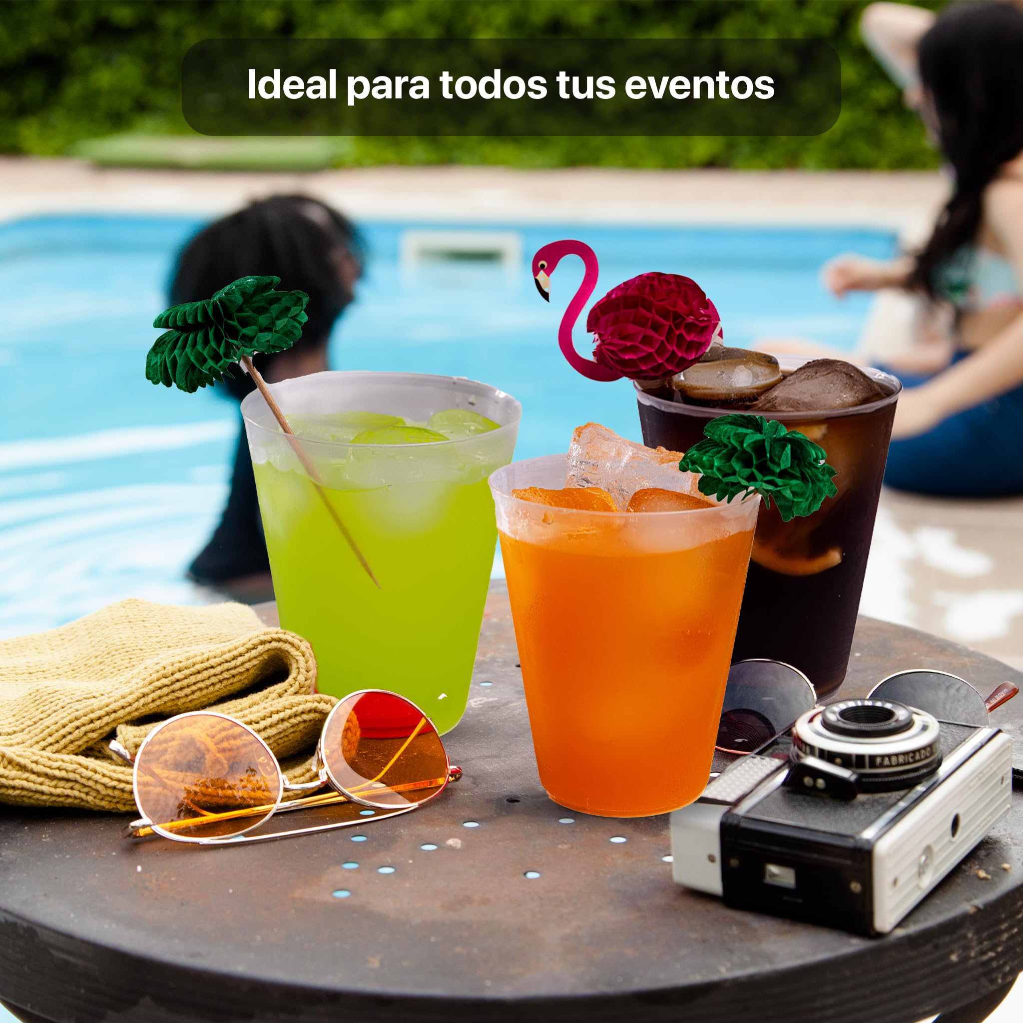 TUKA - 1000 Vasos Reutilizables Tipo Sidra de 480 ML - Plástico Duro Resistente - Ecológicos - Libre de BPA - Para Fiestas, Eventos, Copas, Gin Tonic - Vasos Grandes (1000, 480 ml)