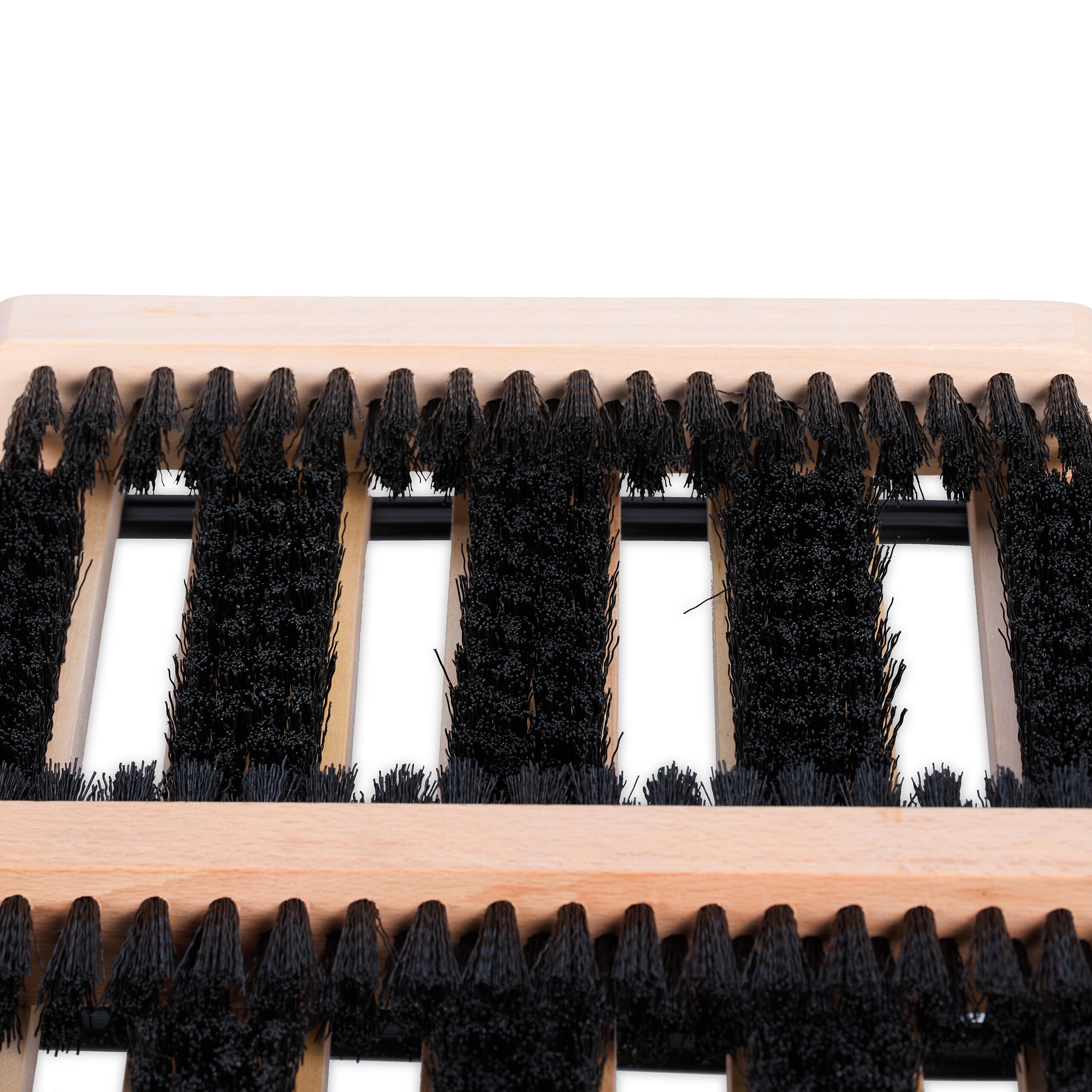 Rascador De Zapatos De Madera Con Cepillos - Antideslizante, Para Interior Y Exterior, Medidas 36x26x5.5 Cm