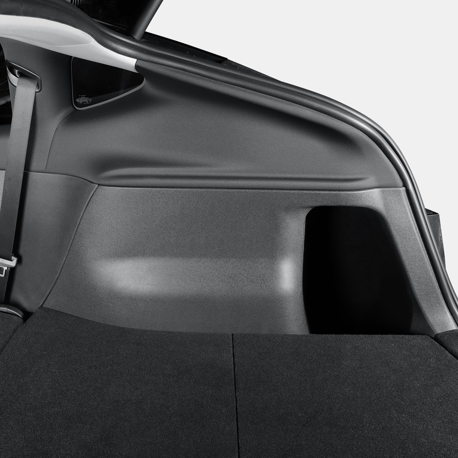 LUCKEASY Tylny bagażnik boczny pokrowiec ochronny do Tesla Model Y Juniper 2025 2026 nowy 5-osobowy bagażnik ochrona lewego i prawego panelu TPE Velcro Stick Cargo Side Protect Mat Czarny