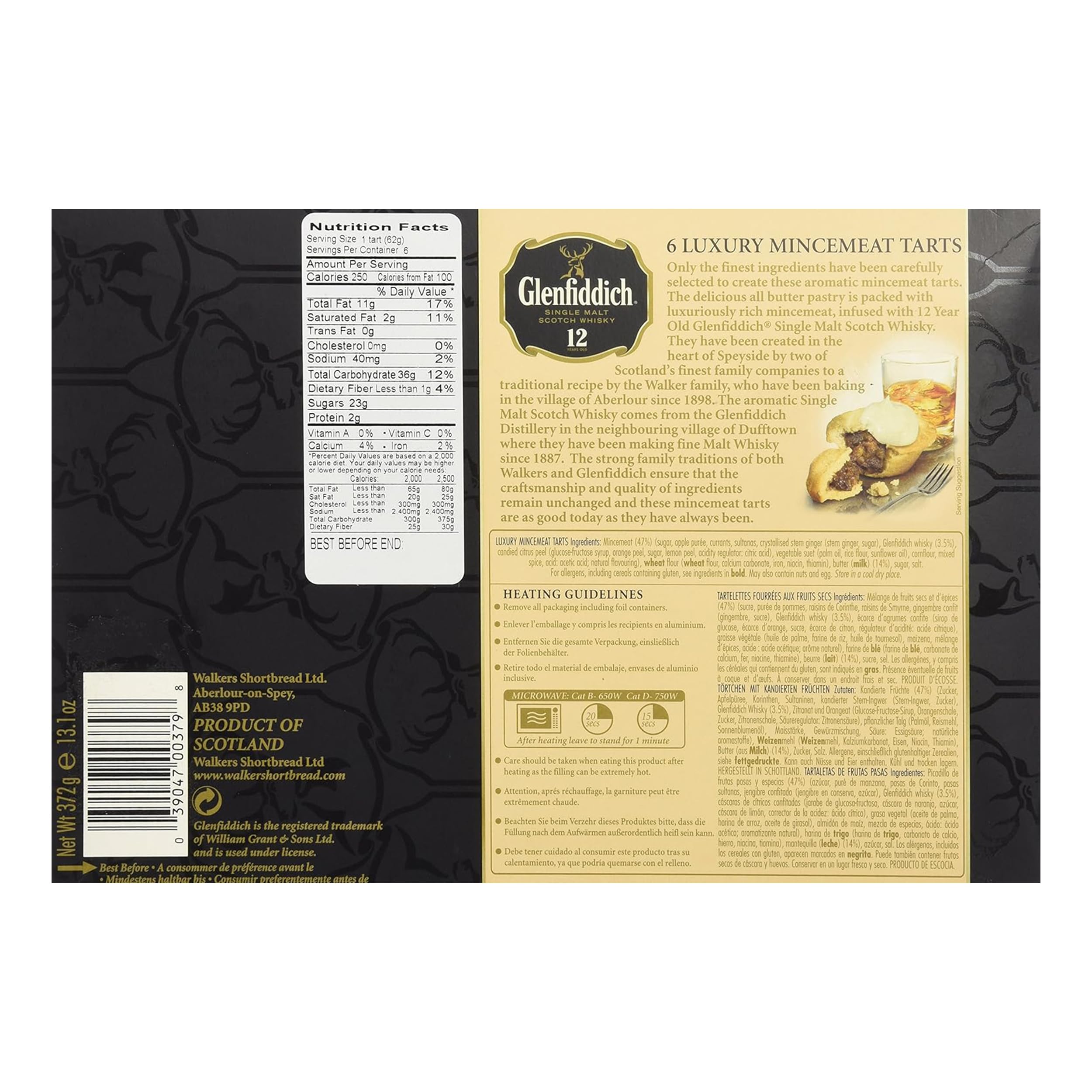 Walkers Shortbread, Glenfiddich, 6 Luxury Mincemeat Tarts, 13.1-Ounce Box
