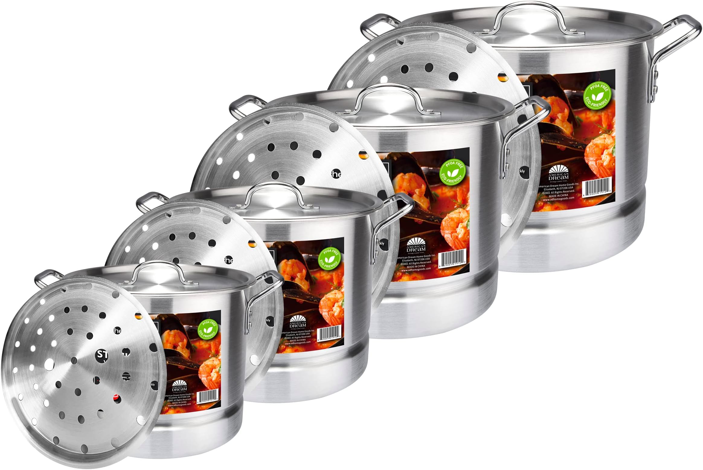 Amazon.com: Kitchen Sense Aluminum Stock Pot with Steamer 4 piece Set ...