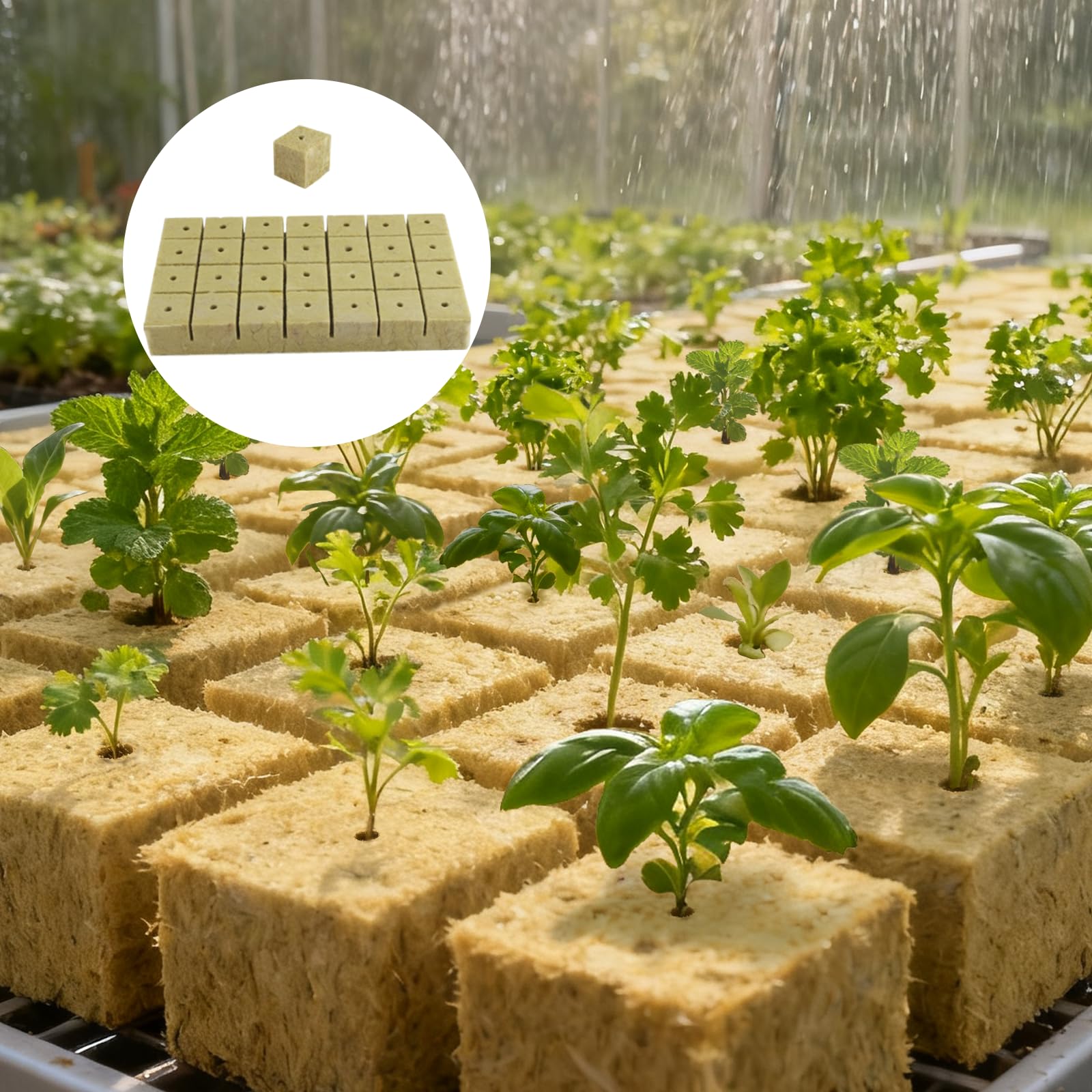 200 sztuk wełny kamiennej do uprawy 25 x 25 x 25 mm, Rockwool Cube z rękawiczkami, wełna kamienna, izolacja Easy Plug kostki do uprawy wełny kamiennej kostki do uprawy roślin hydroponicznych