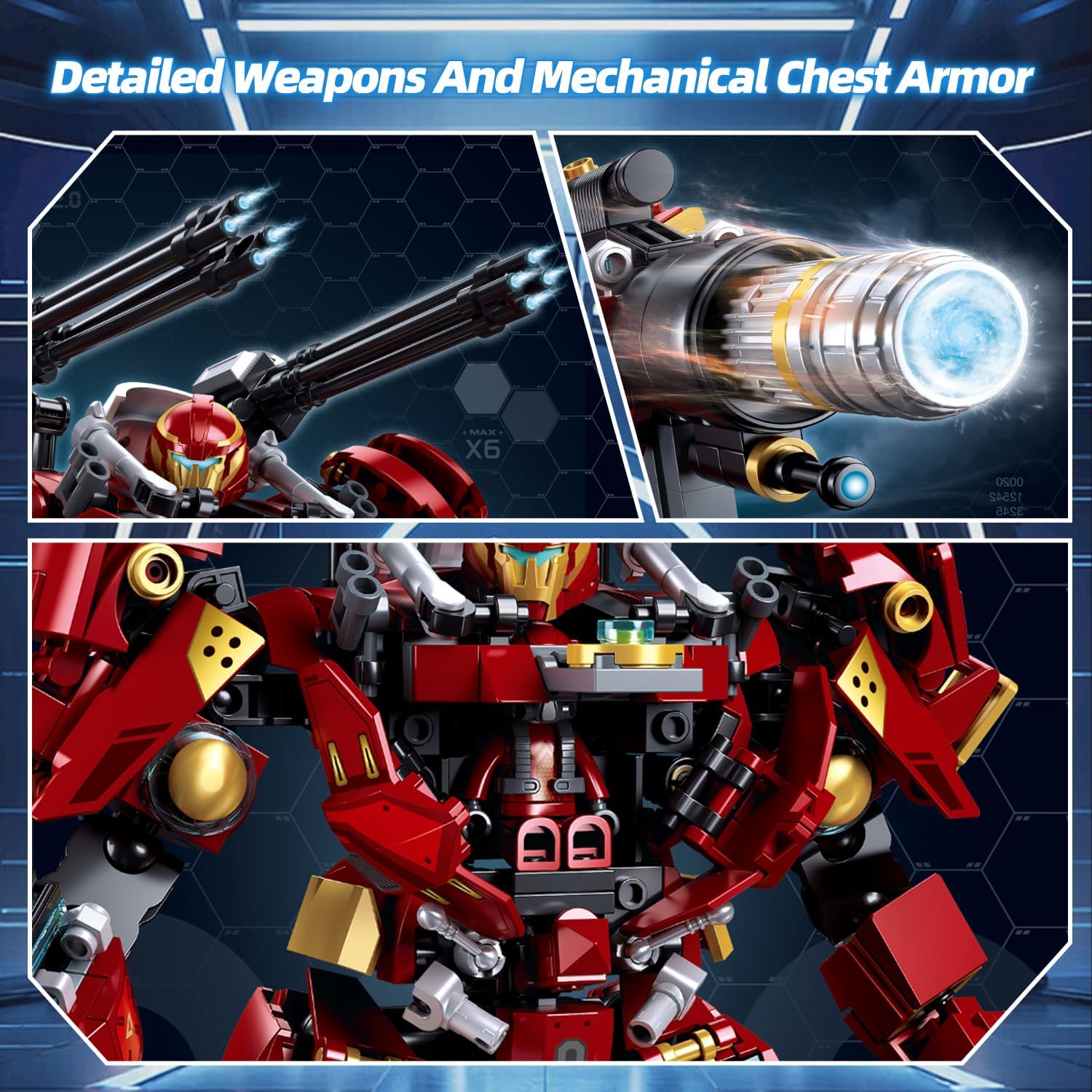 City Iron Warrior Mecha Building Sets,Mech Armor Building Blocks Model Kits,Robot Action Figure Toy Playset for Kids, for Boys and Adults Age 6 8 10 14