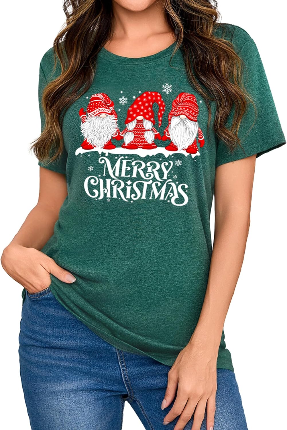 Gyabnw Merry Christmas Tops voor Vrouwen UK Familie Kerstboom Lichten T Gyabnw Merry Christmas Tops voor Vrouwen UK Familie Kerstboom Lichten T