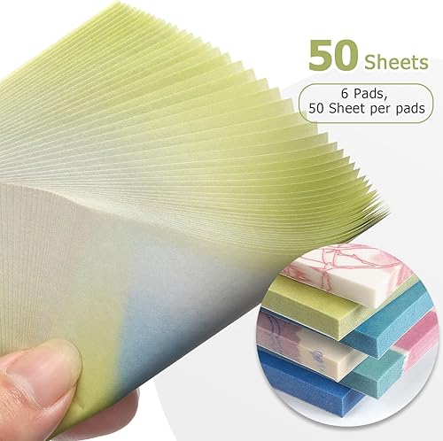 Miniatura 4 de 6 blocs de notas adhesivas de papel transparente de 3 x 3 pulgadas de impresión a color, notas adhesivas autoadhesivas translúcidas autoadhesivas