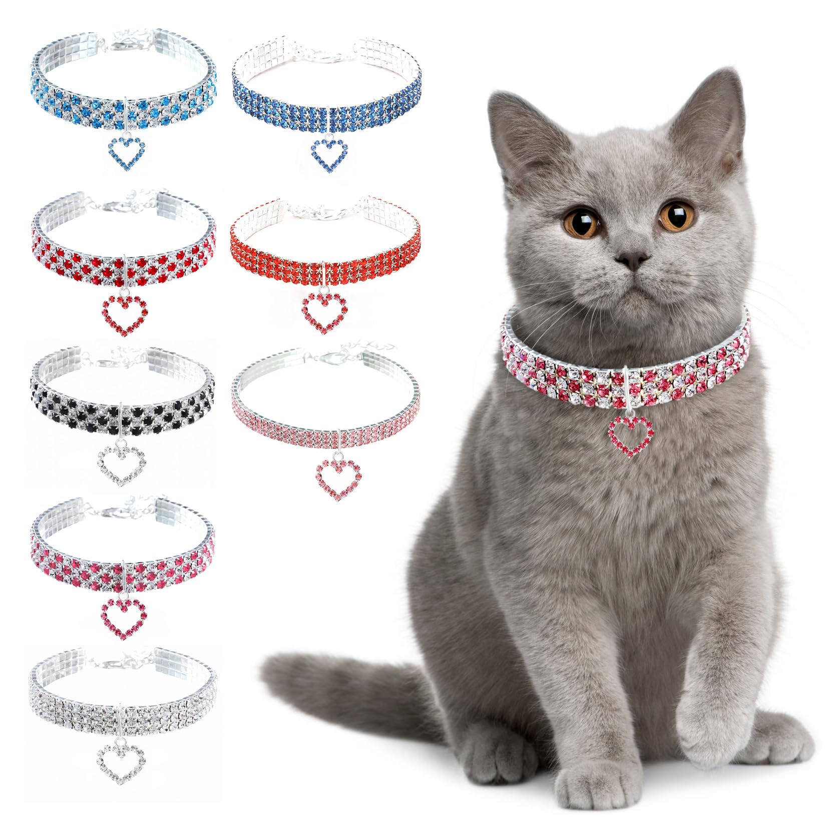 Amazon | RANPHY 猫 首輪 ペット用ネックレス 小型犬猫 キラキラセー