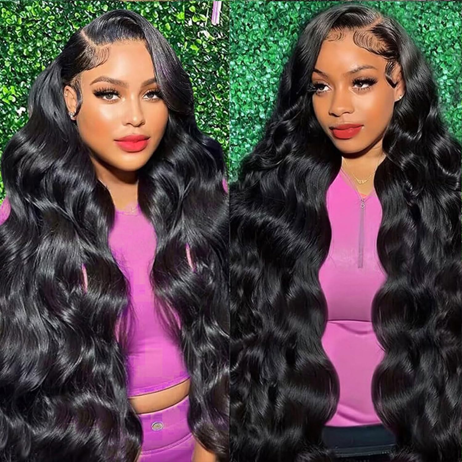 NEWMI 13x6 Lace Front Wigs Human Hair Pre Plucked 200% Density Body Wave HD Transparent Lace Front Wigs Human Hair with Baby Hair for Black Women