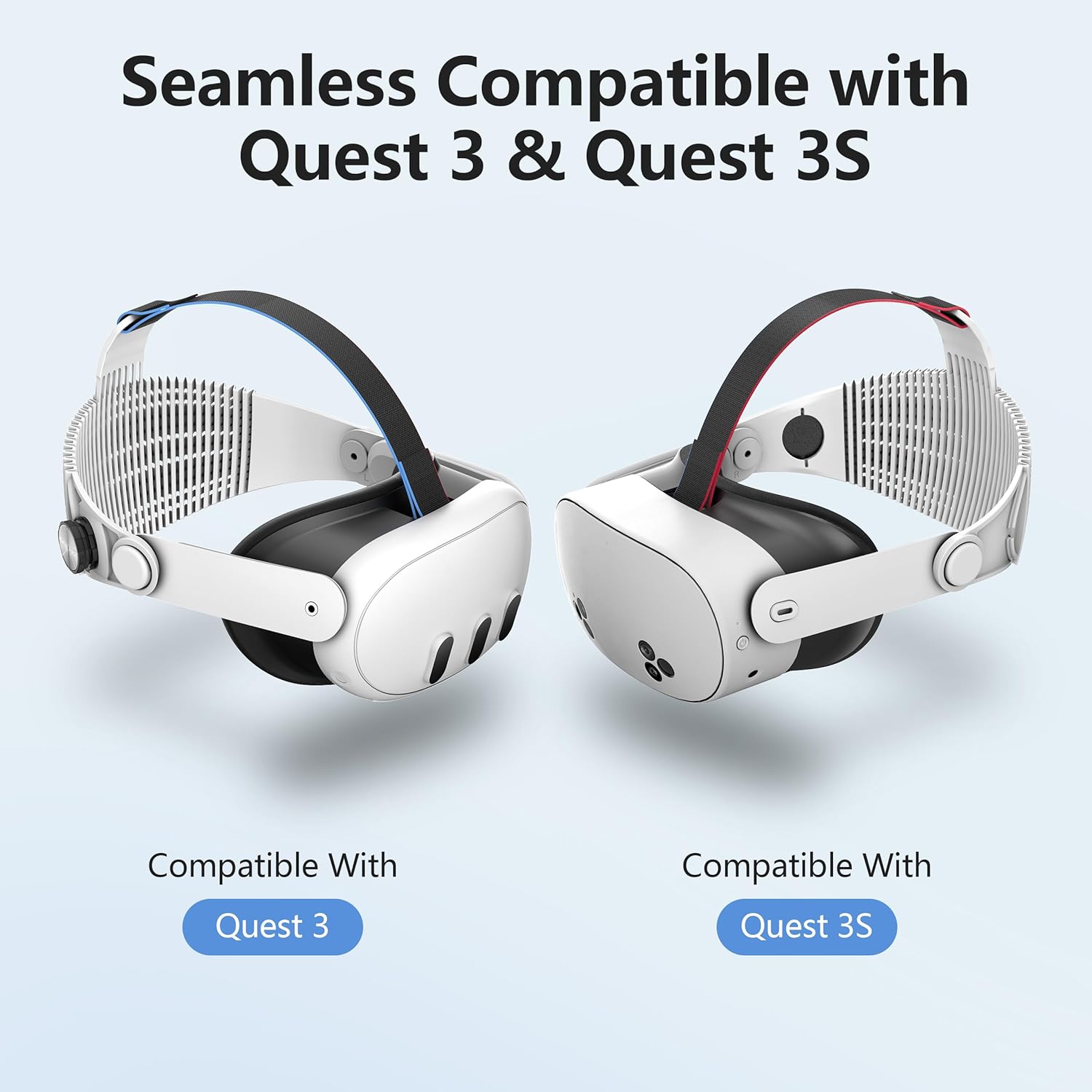 APEXINNO A3 Ultra-Light Head Strap for Meta Quest 3/Quest 3S Accessories,3.17oz Adjustable Comfort Strap,Reduces Head Pressure and Suitable for Lying-Down VR Use