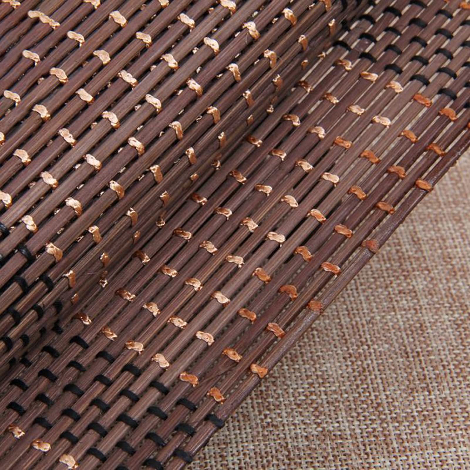 Chemin de table en bambou， Chemin de table en bambou de style japonais, napperon antidérapant tissé à la main, napperons de table basse de cuisine à domicile, couleur marron/café(30cm x 180cm (12" x 7
