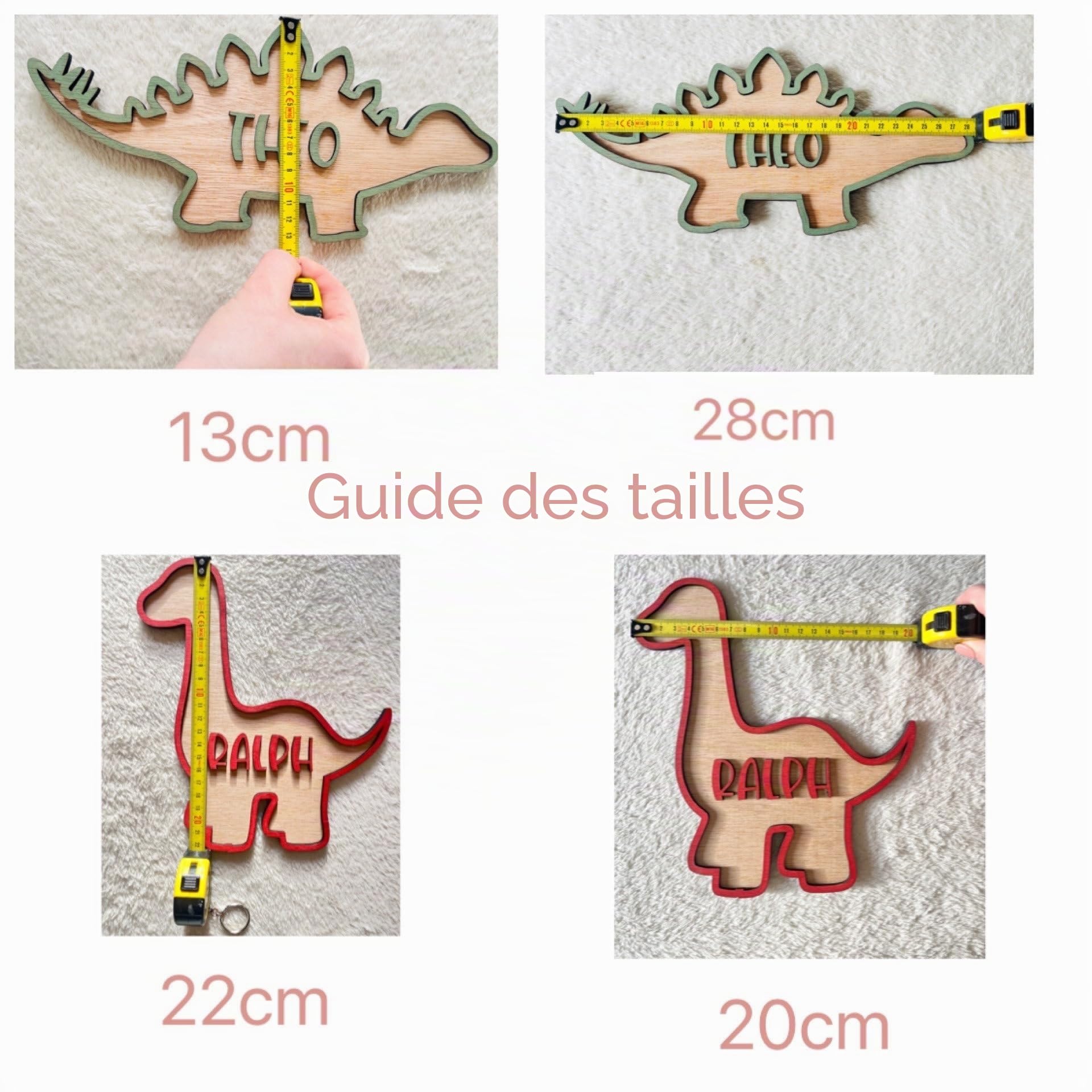 Panneau de porte personnalisé avec nom - Lettres dinosaures pour chambre d'enfant - Décoration personnalisée pour chambre d'enfant - Cadeau pour les amoureux des dinosaures