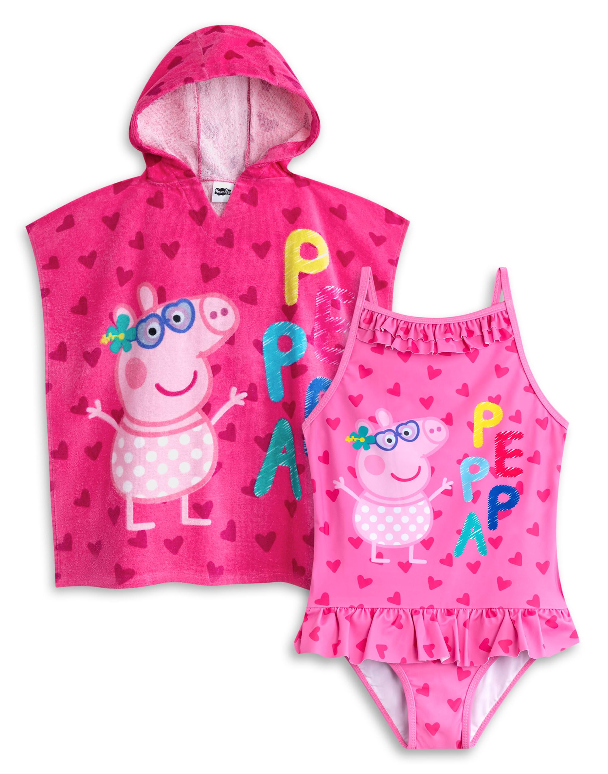 Costume Da Bagno Peppa Pig Per Bambine - Rosa E Viola Con Dettagli Argento - Foto 3