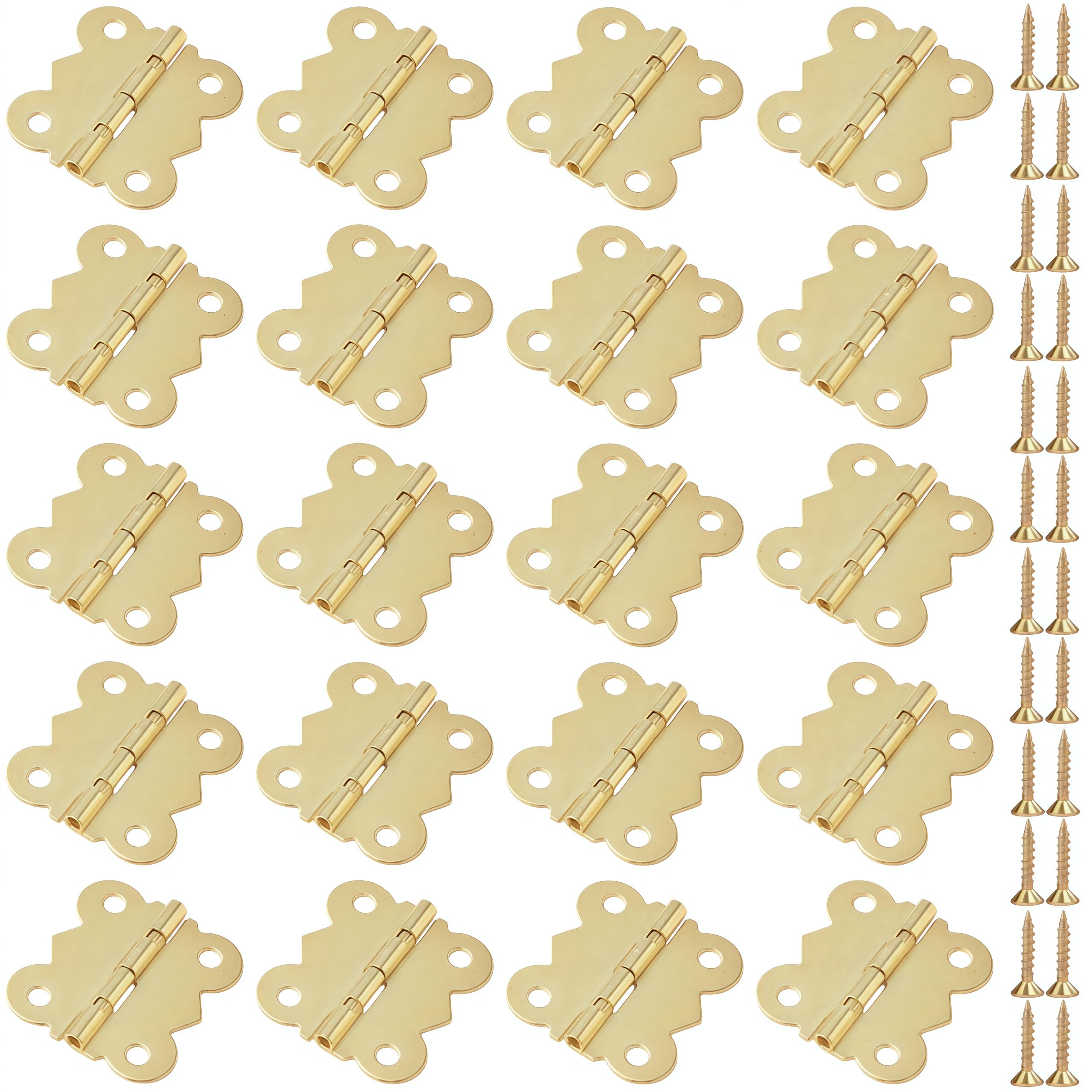 Vbnexyr Gold Hinge 20 Piece Set Of Butterfly Shaped 1 Inch Hinges 90 Degree Jewelry Box Hinges Wooden Box Connecting Pieces