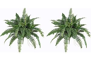 Nearly Natural Artificial Boston Fern Plant with 35 Lifelike Leaves in Hanging...