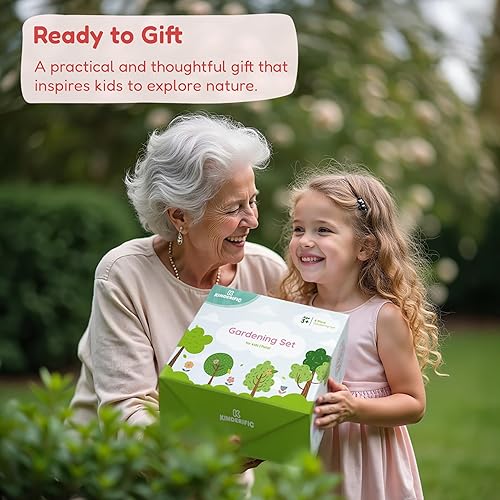 Miniatura 6 de Juego de herramientas de jardinería, para niños, STEM, incluye bolsa de mano, pala, regadera, rastrillo, tenedor, paleta y guantes (rosa princesa)